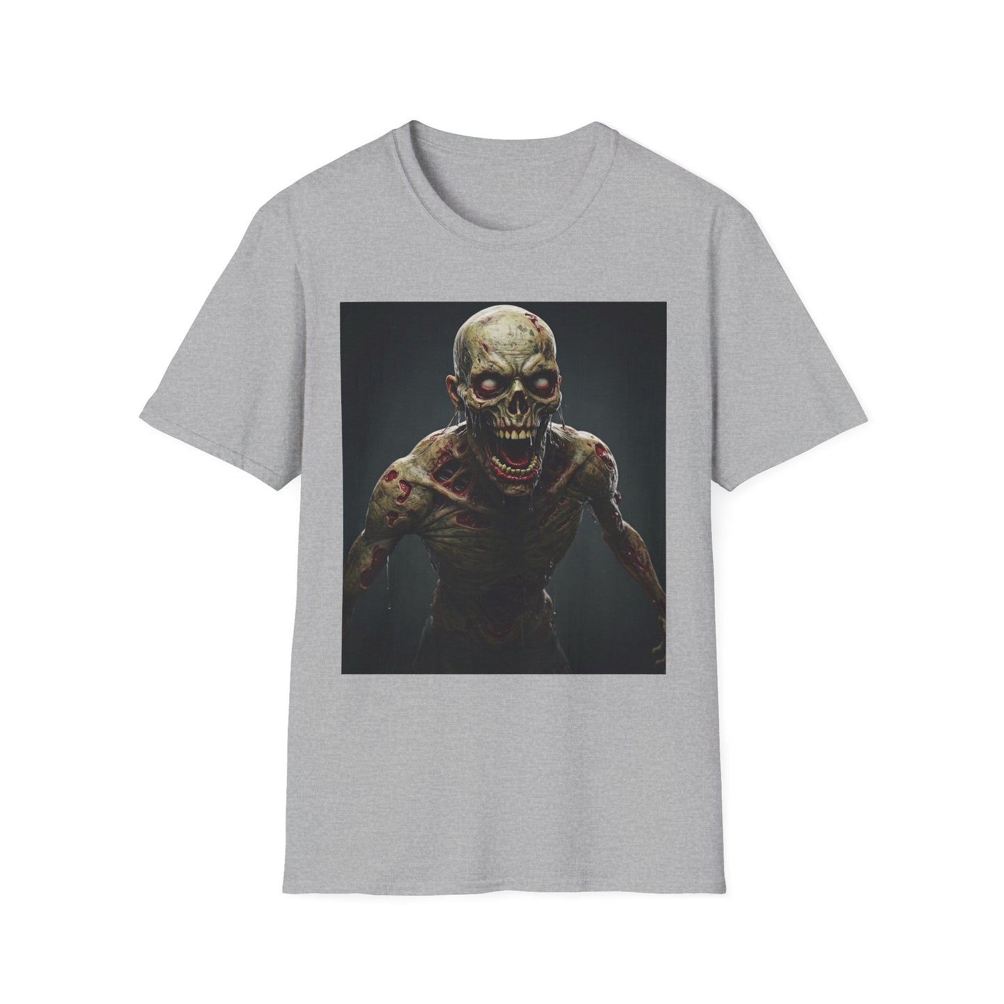 Apocalyptic Portrait Tee, bold, decaying zombie graphic