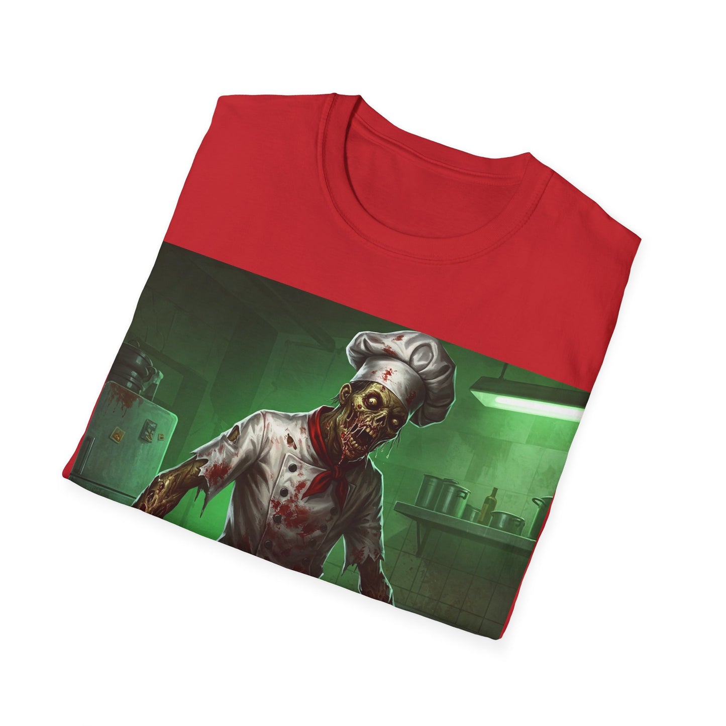 UK - Zombie Chef Unisex Softstyle T-Shirt - Perfect for Halloween and Horror Fans