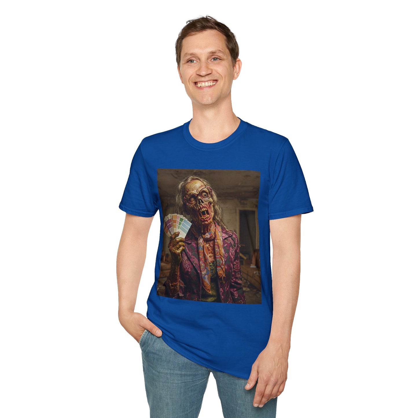 Unisex Softstyle T-Shirt – Retro Skeleton Poker Night Tee