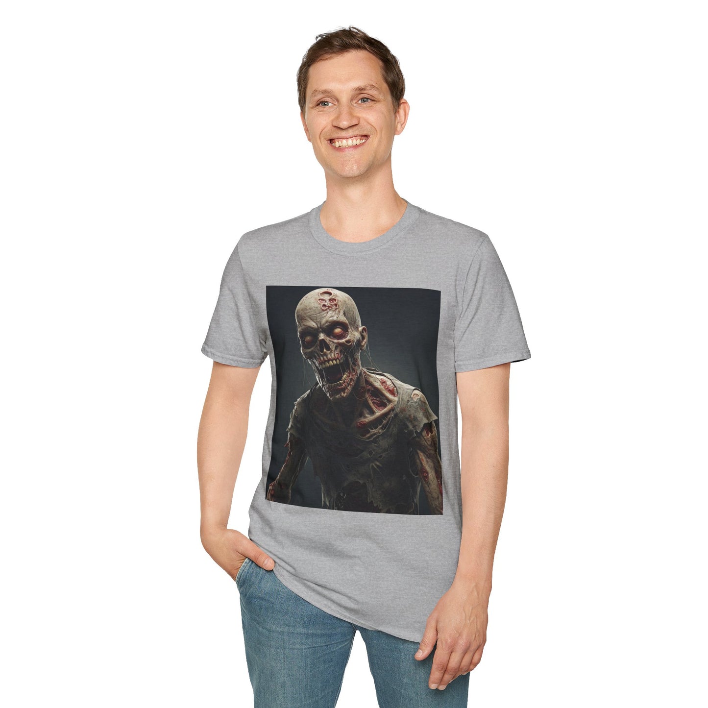 Zombie Graphic Unisex Softstyle T-Shirt | Perfect for Halloween and Horror Fans