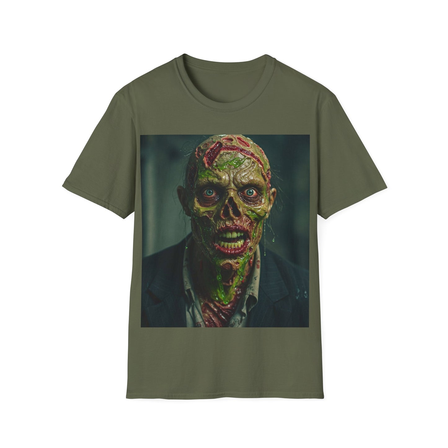 UK - Zombie Horror Apocalyptic Portrait Tee, bold, decaying zombie graphic