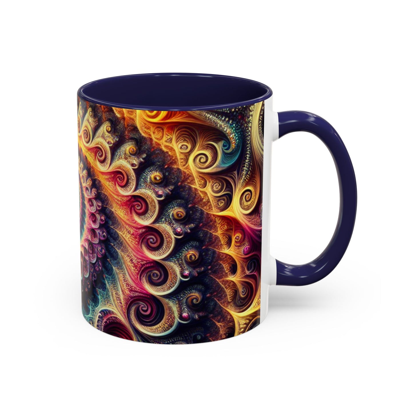 Colorful Swirl Accent Coffee Mug - Unique Spiral Design for Art Lovers
