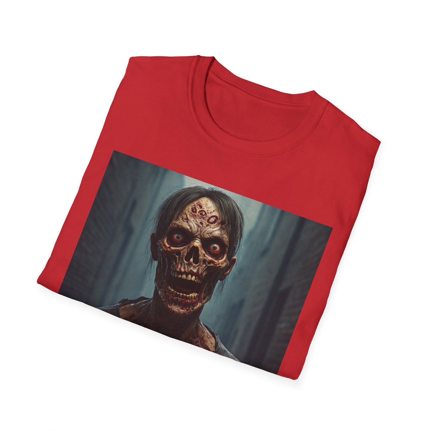 Apocalyptic Portrait Tee, bold, decaying zombie graphic