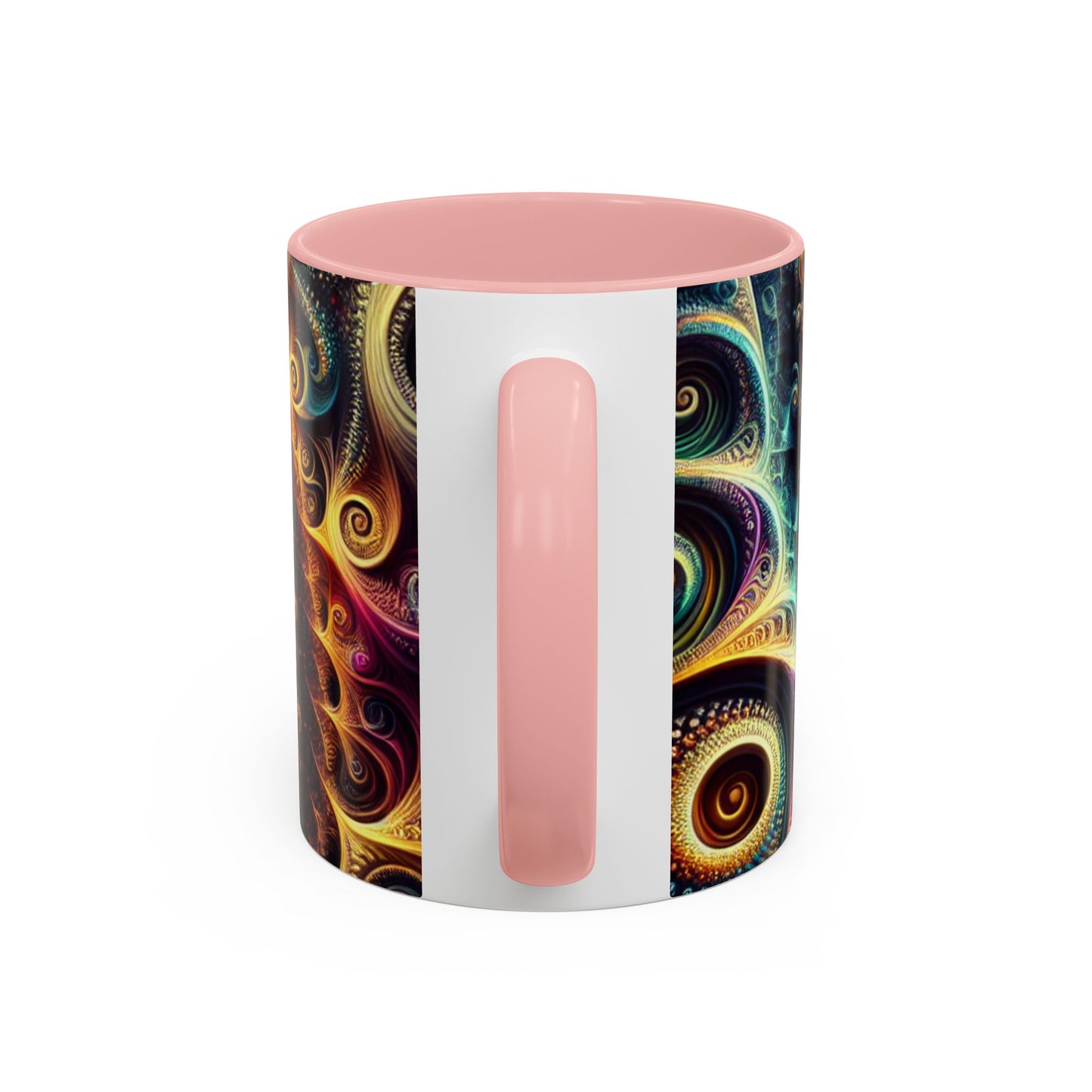 Colorful Swirl Accent Coffee Mug - Unique Spiral Design for Art Lovers
