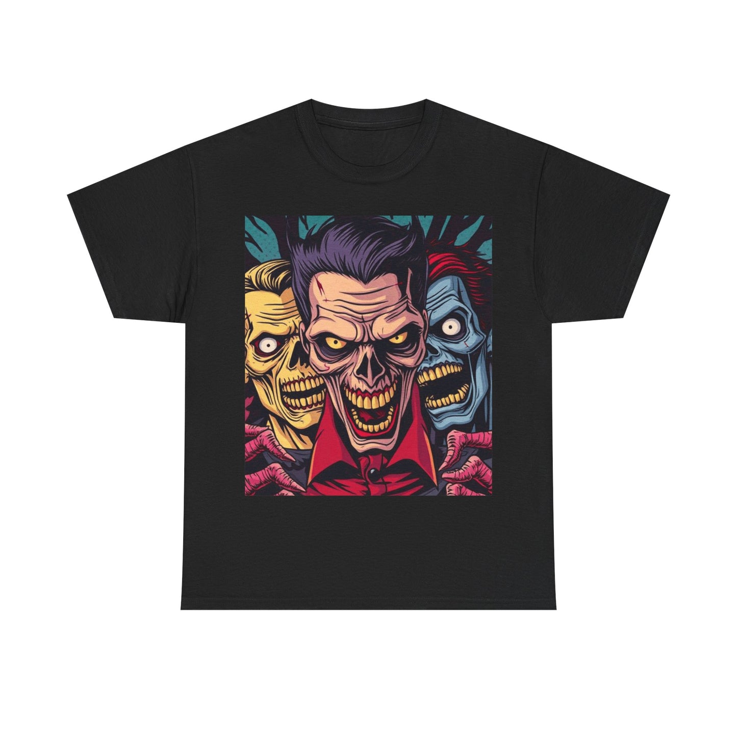 UK - Unisex Heavy Cotton Tee - Retro Horror Skull Art