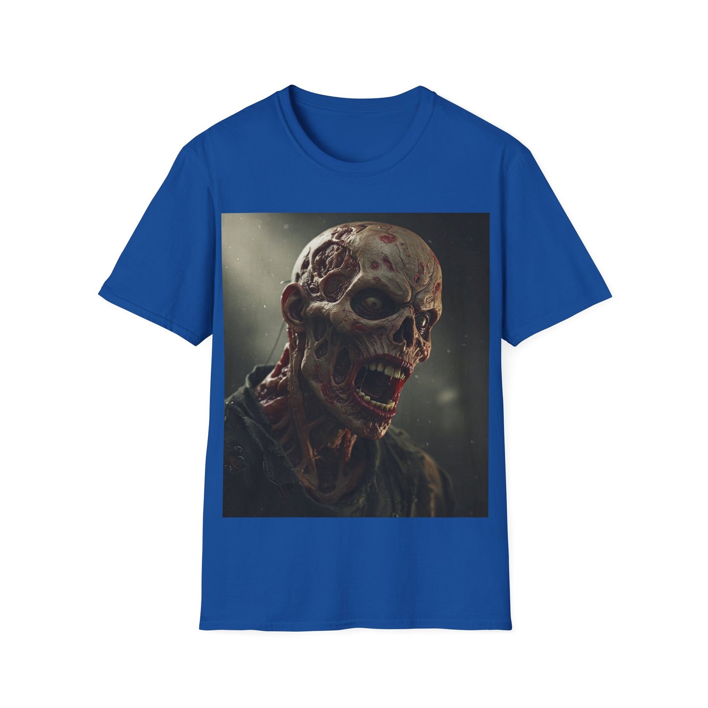 UK - Horror-Themed Unisex Softstyle T-Shirt with Zombie Design