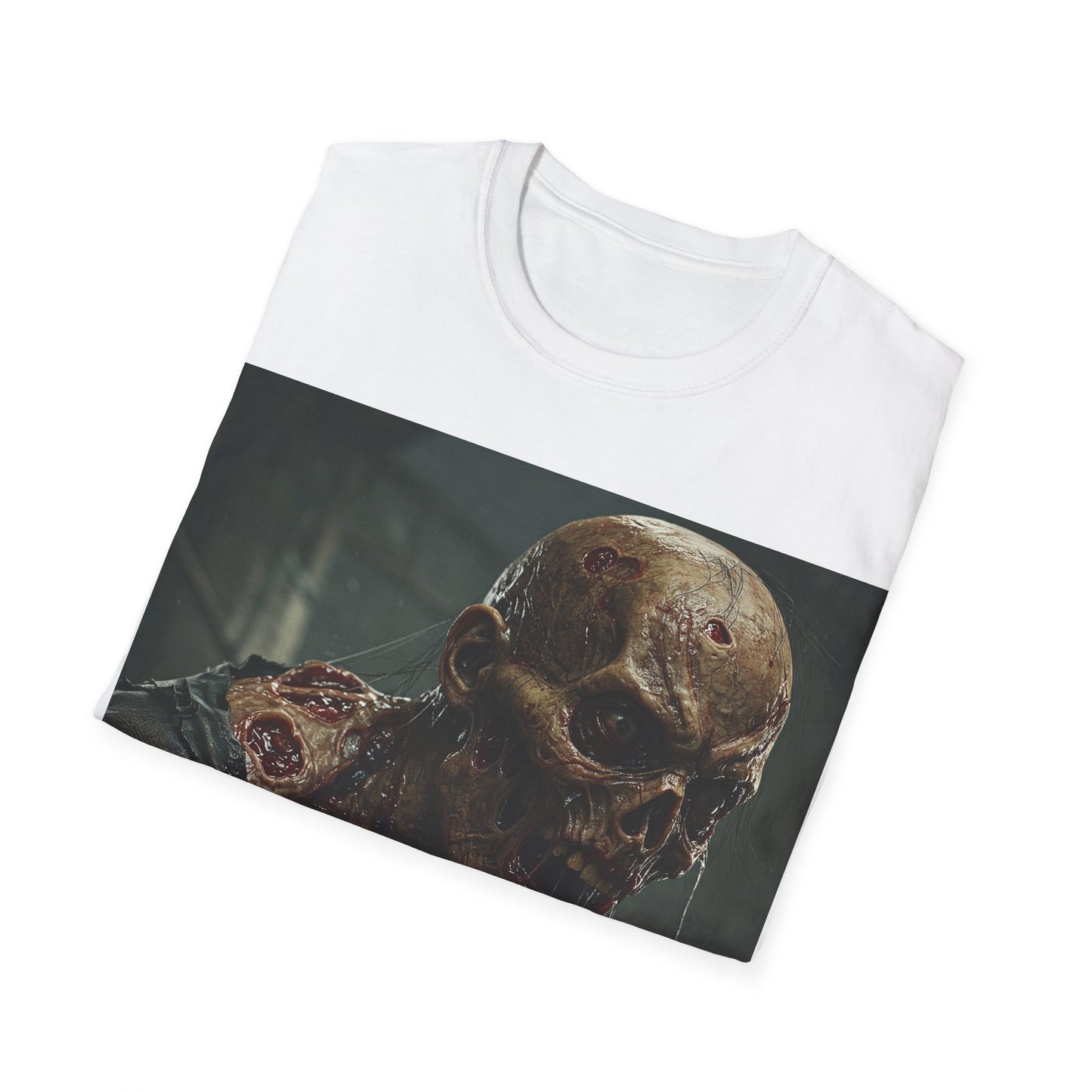 UK - Unisex Softstyle T-Shirt with Zombie Design | Perfect for Halloween and Horror Fans