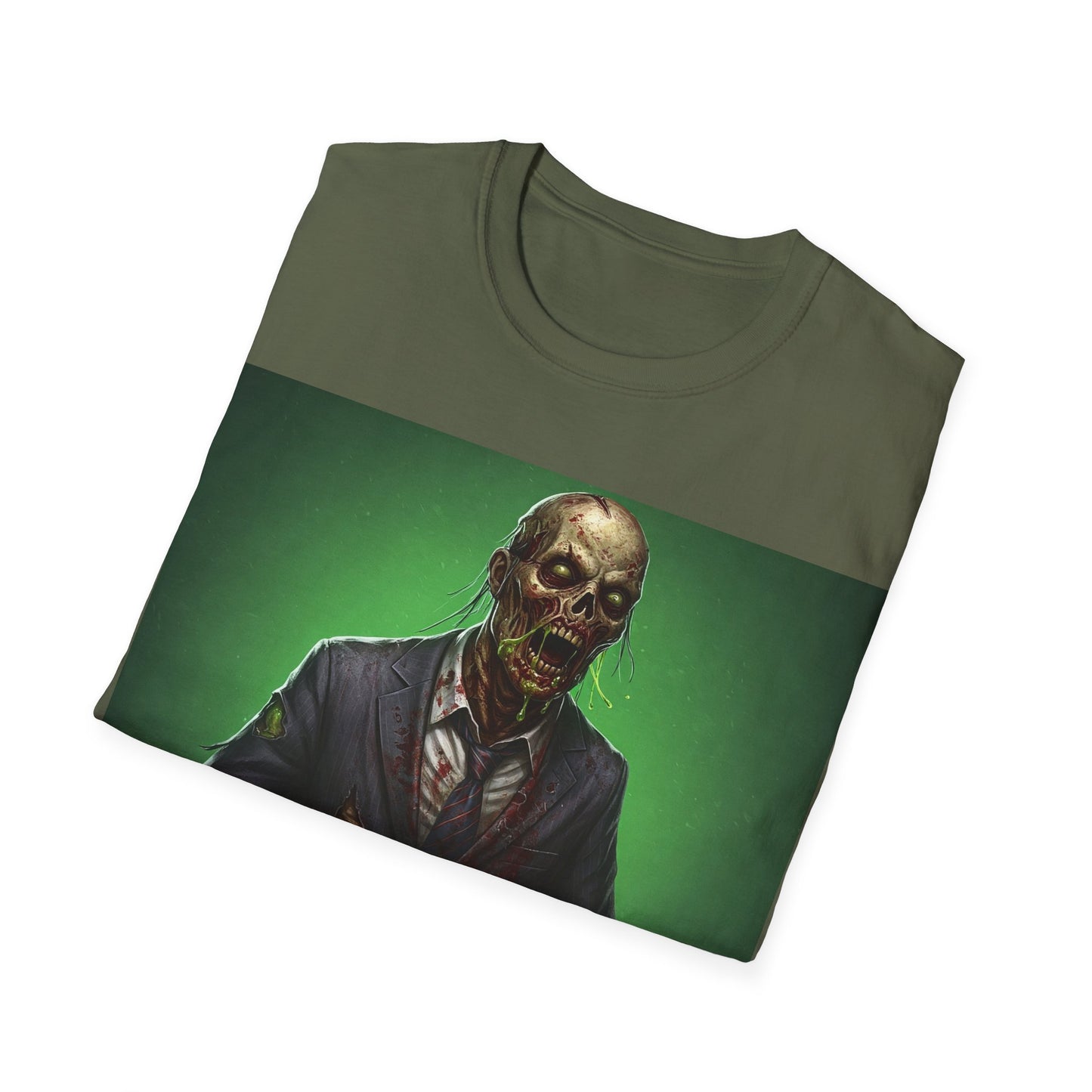 UK - Spooky Zombie Businessman Unisex Softstyle T-Shirt