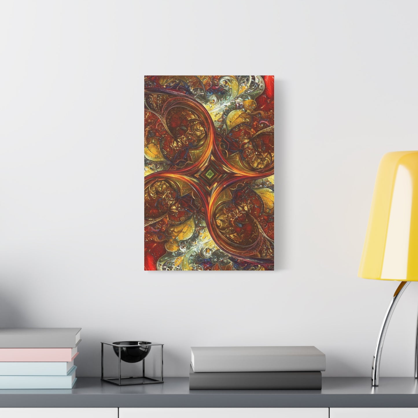 Abstract Art Matte Canvas Wall Decor - Vibrant Fractal Design, Colorful Home Accent