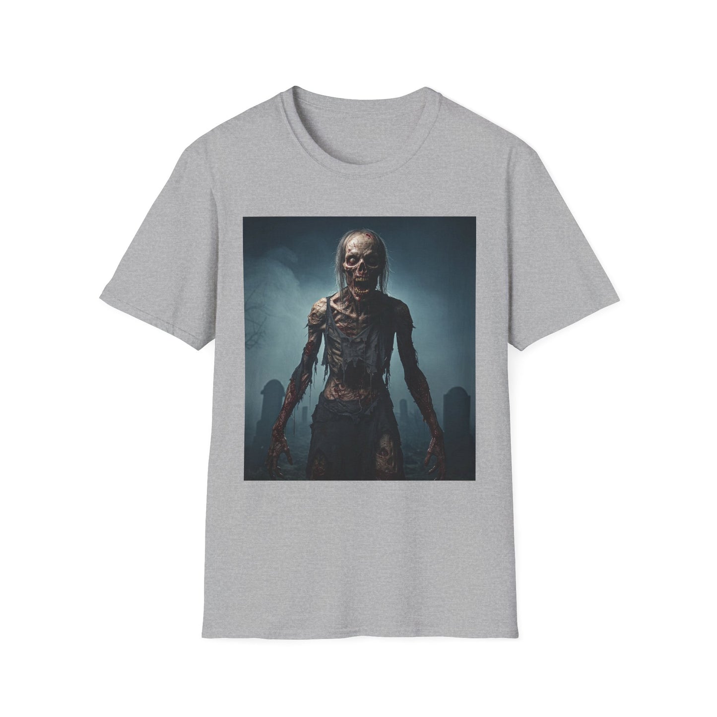 Apocalyptic Portrait Tee, bold, decaying zombie graphic