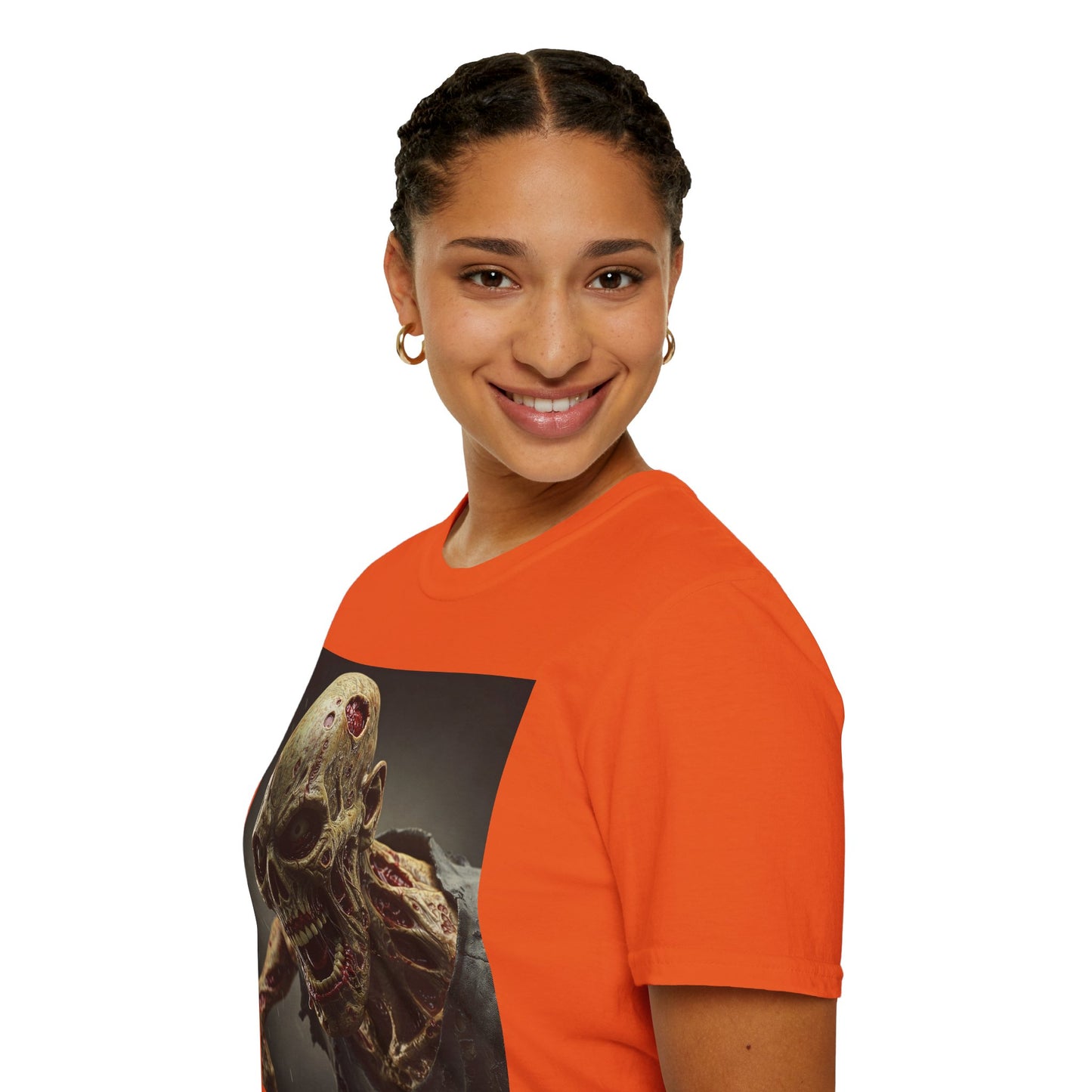 Zombie Skull Unisex Softstyle T-Shirt - Spooky Halloween Tee