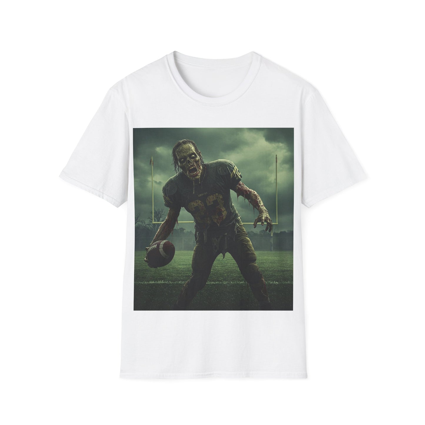 UK - Zombie Football Unisex Softstyle T-Shirt - Perfect for Halloween Fans
