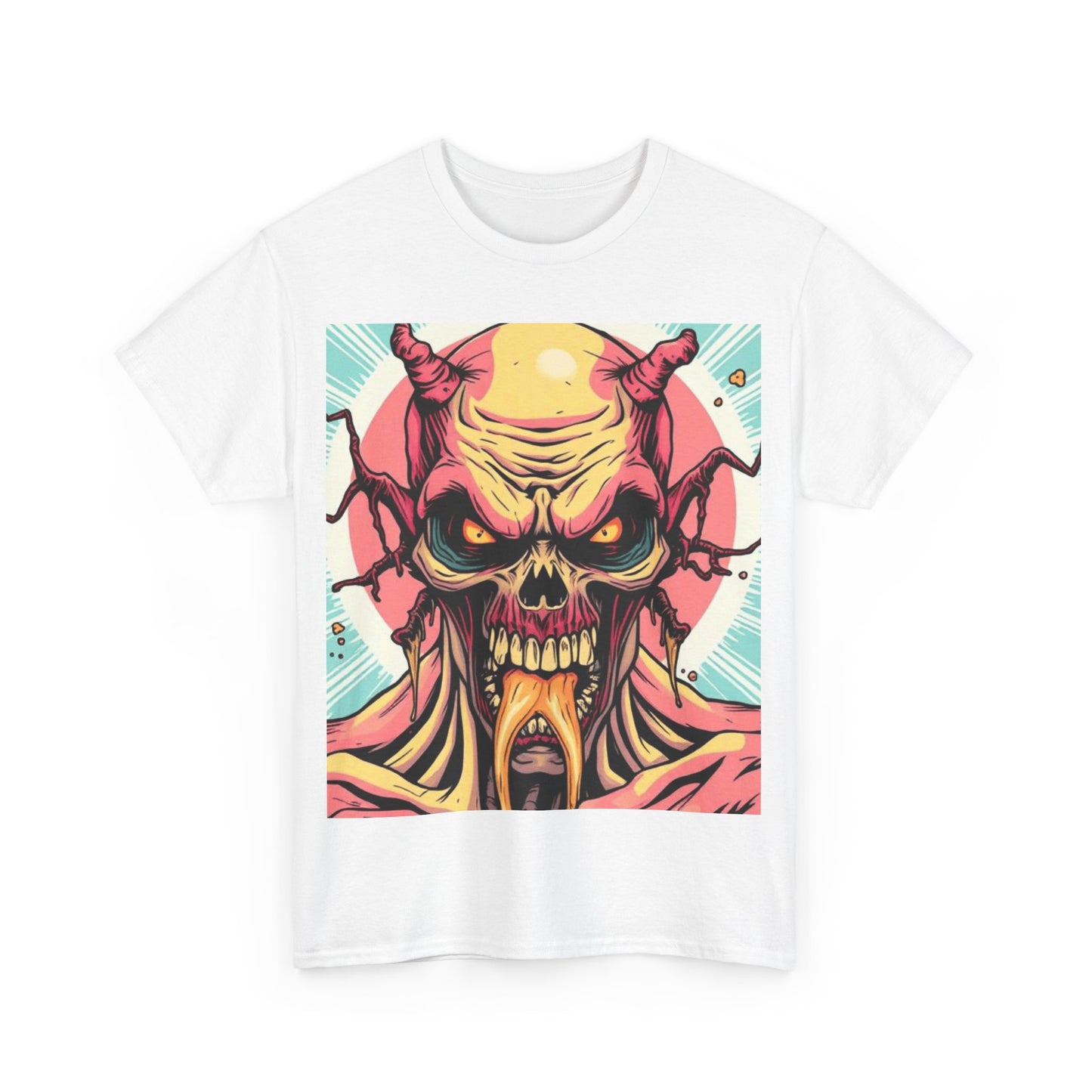 UK - Unisex Heavy Cotton Tee - Demon Skull Graphic Tee for Alternative Fashion Lovers