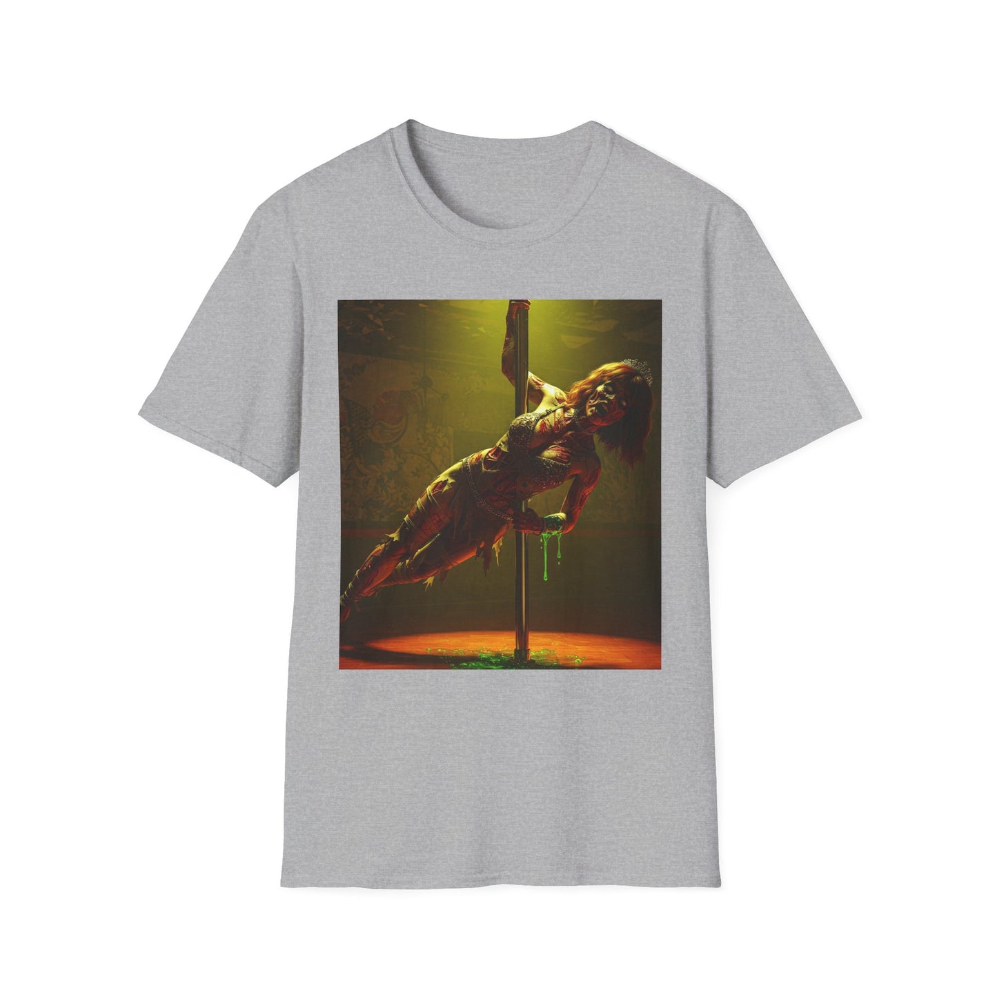 Vibrant Zombie Dance Apocalyptic Portrait Tee, bold, decaying zombie graphic