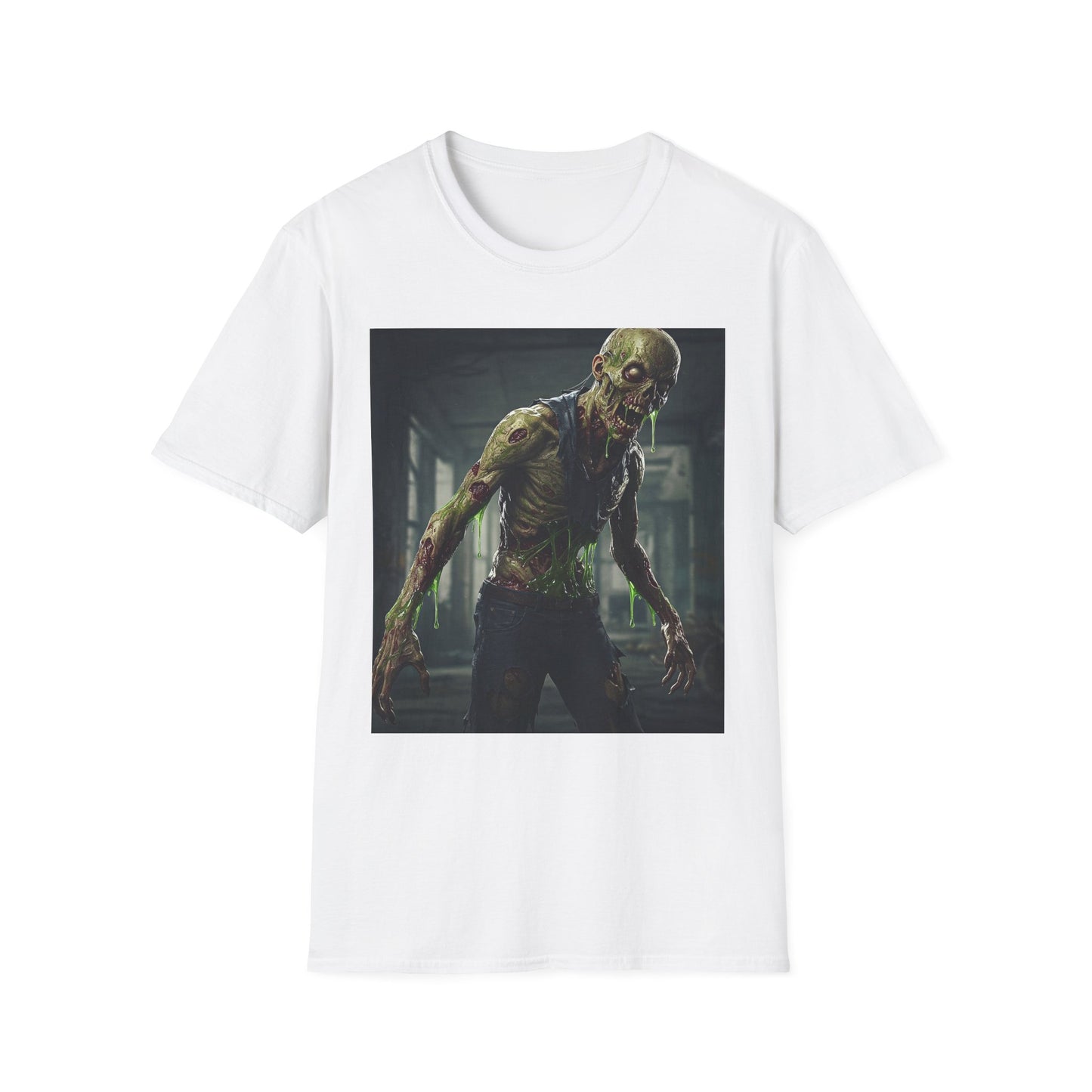 Zombie Graphic Unisex Softstyle T-Shirt - Perfect for Halloween and Horror Fans