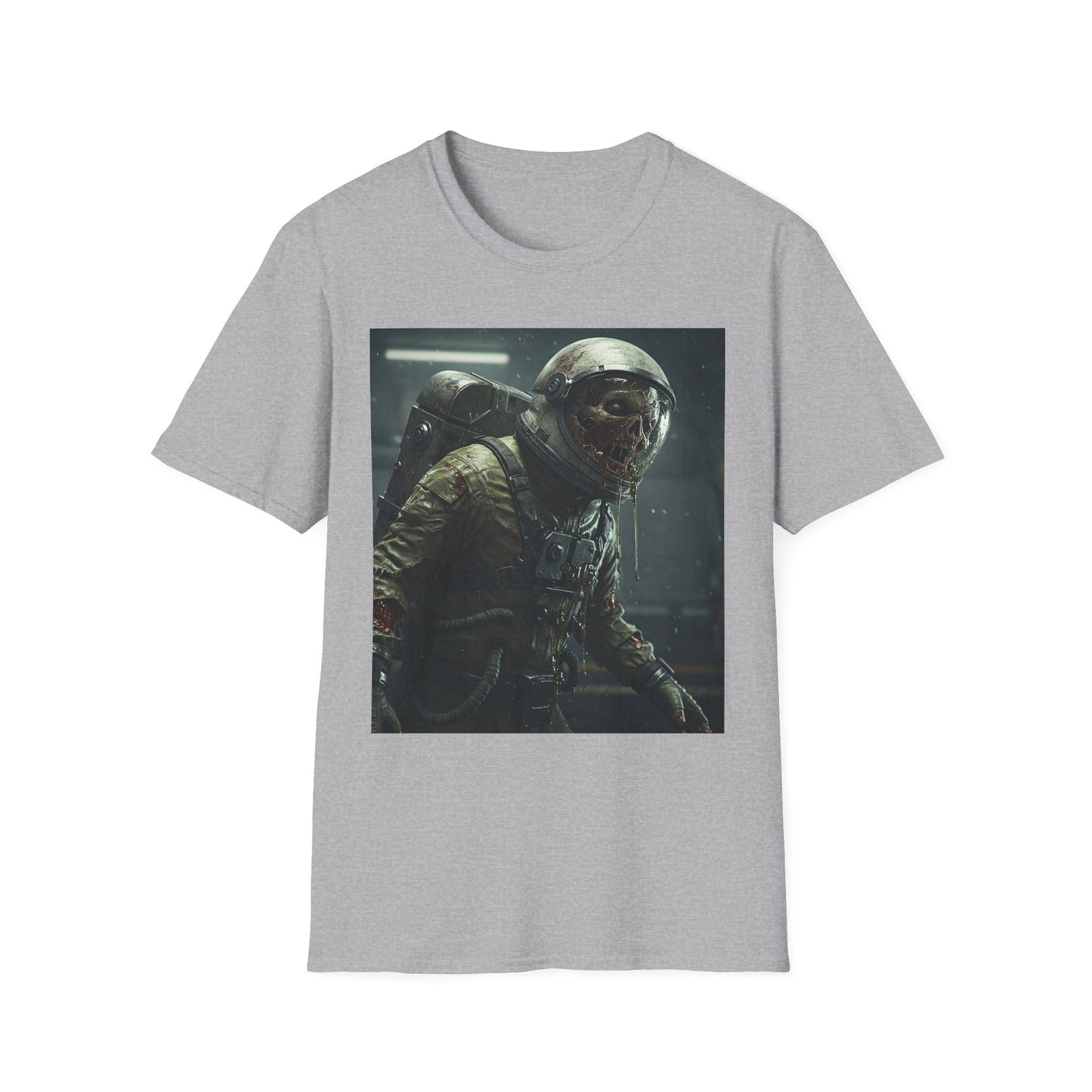 Astronaut Skeleton Apocalyptic Portrait Tee, bold, decaying zombie graphic