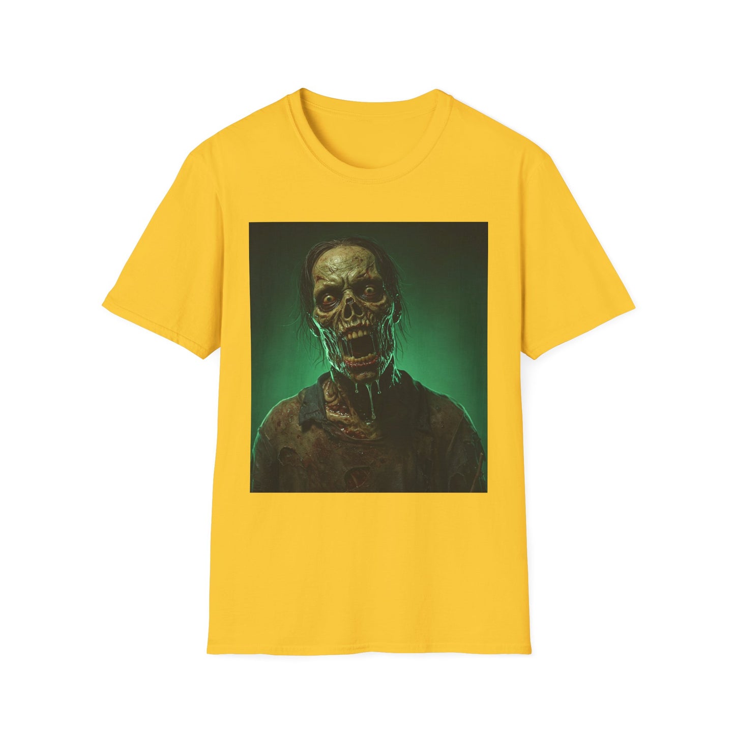 Apocalyptic Portrait Tee, bold, decaying zombie graphic