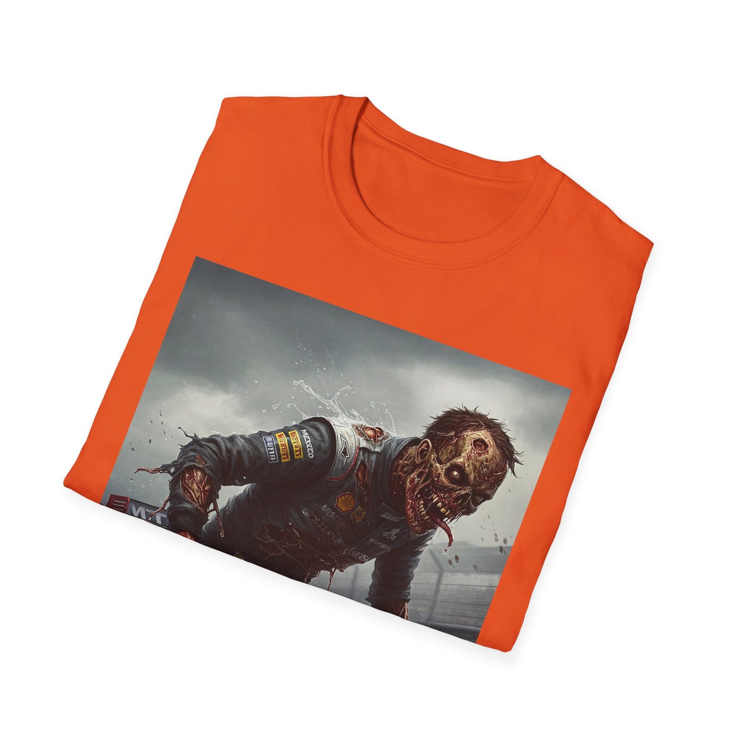 Zombie Racing Unisex Softstyle T-Shirt - Horror Meets Motorsport