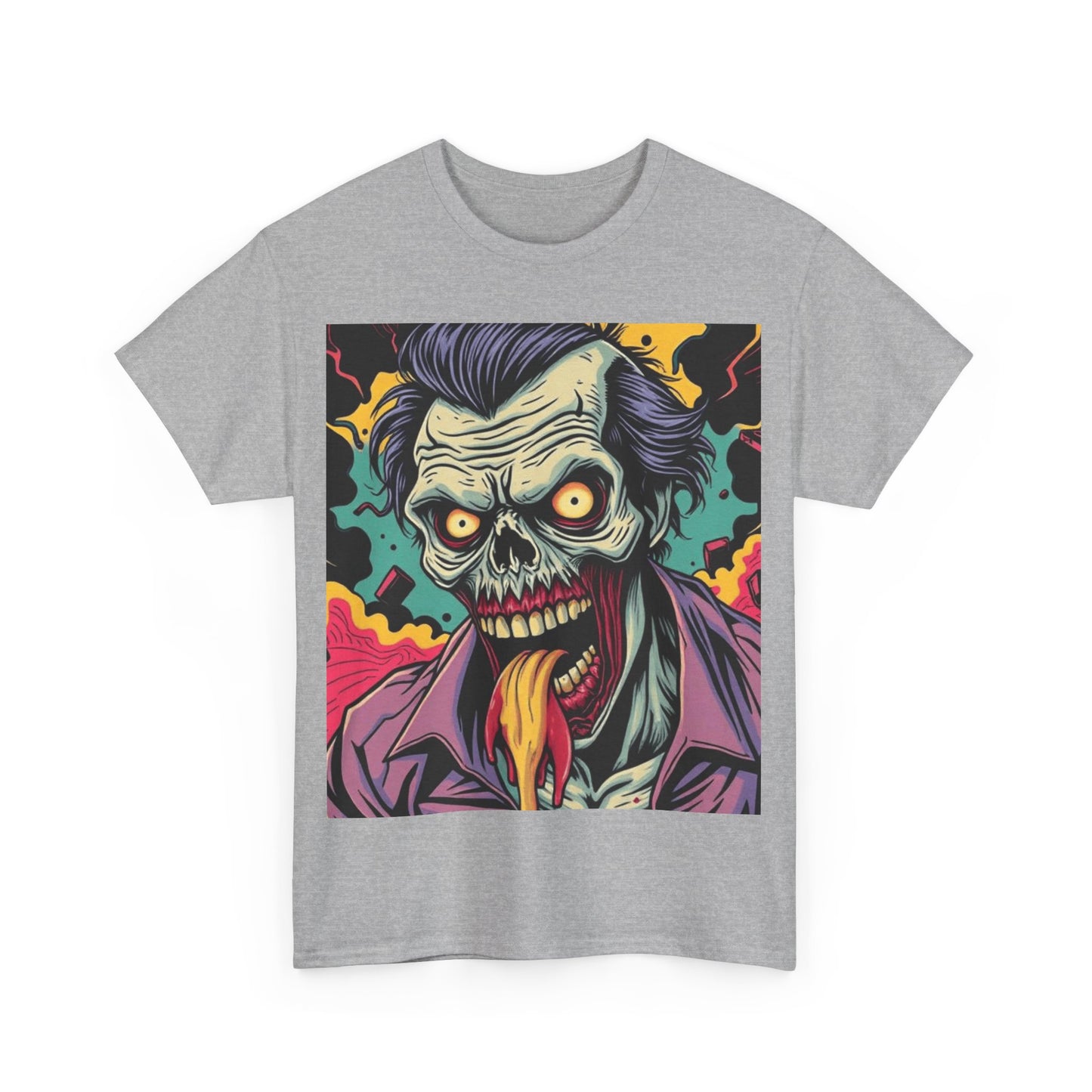 UK - Vibrant Zombie Graphic Tee - Unisex Heavy Cotton Shirt