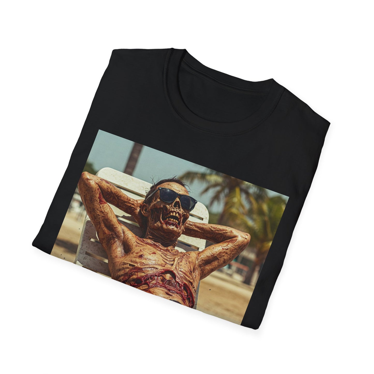 Chill Skeleton Apocalyptic Portrait Tee, bold, decaying zombie graphic