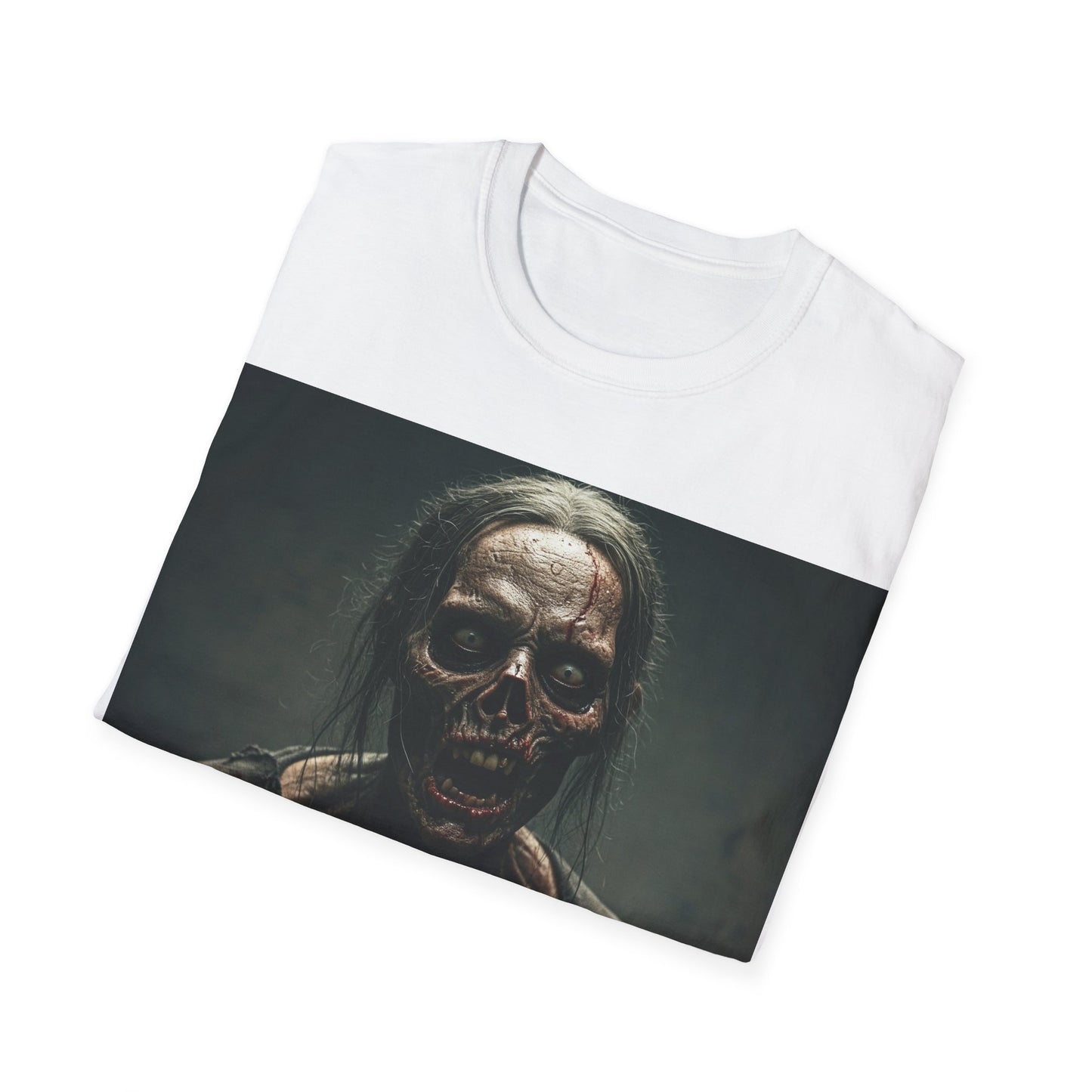 UK - Spooky Cat Lady Apocalyptic Portrait Tee, bold, decaying zombie graphic