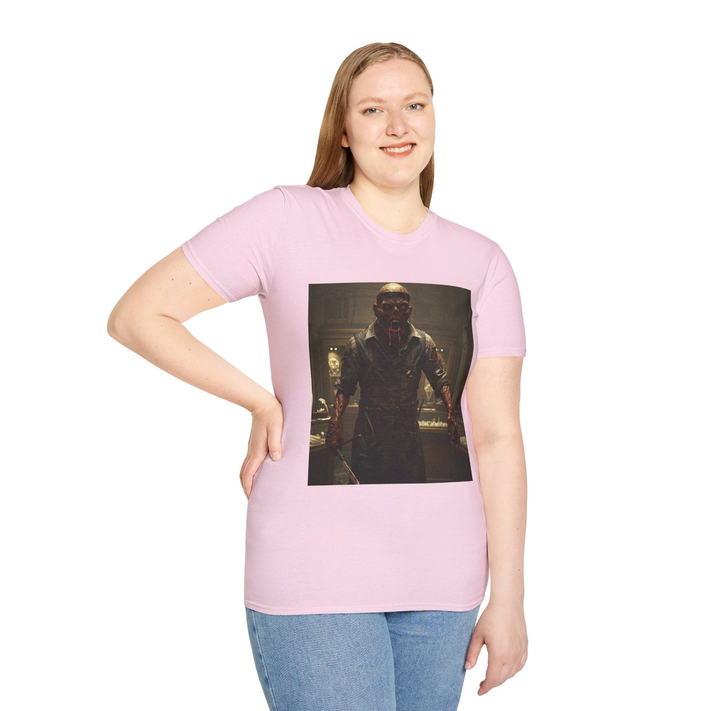 Unisex Horror-Themed Softstyle T-Shirt - Perfect for Halloween and Cosplay