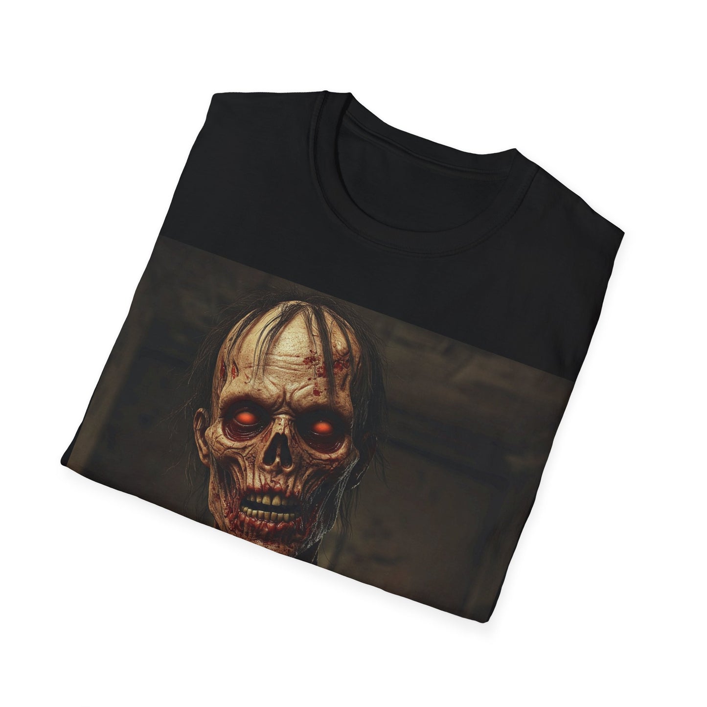 UK - Creepy Skeleton Unisex Softstyle T-Shirt - Perfect for Halloween and Horror Fans