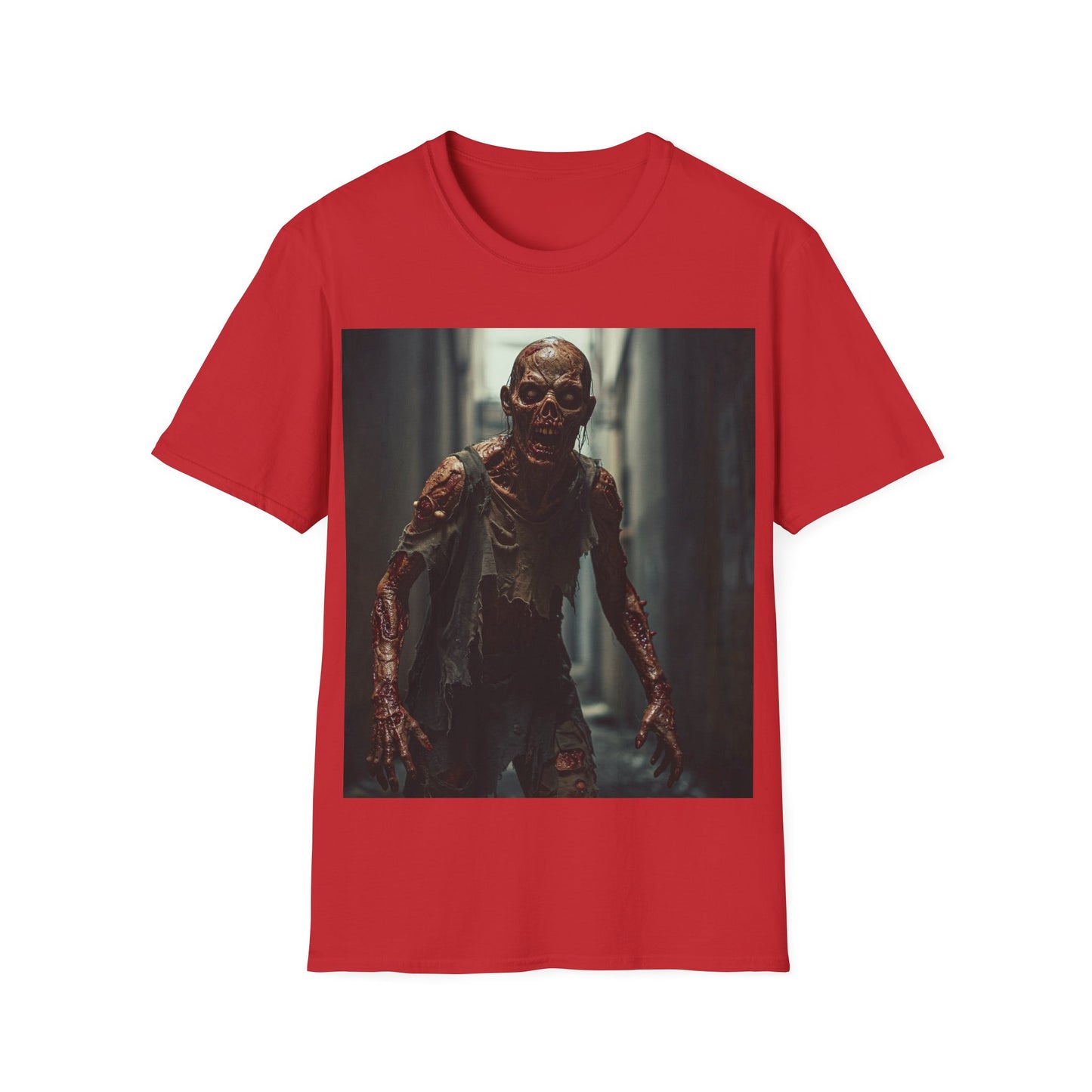 UK - Zombie Graphic Unisex Softstyle T-Shirt - Perfect for Halloween & Horror Fans
