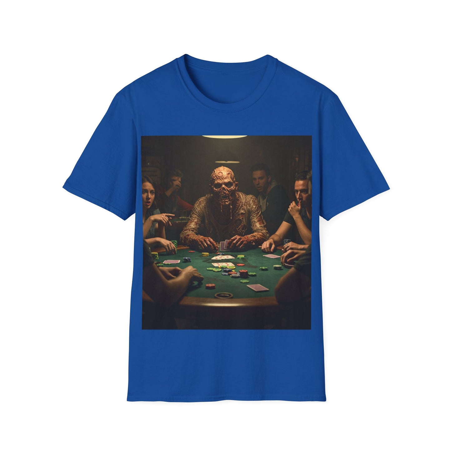 UK - Poker Night Apocalyptic Portrait Tee, bold, decaying zombie graphic