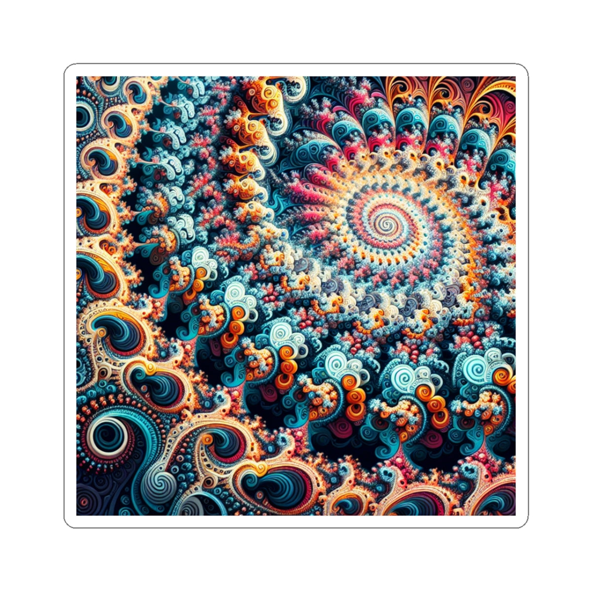 Colorful Spiral Kiss-Cut Stickers for Laptop & Water Bottles