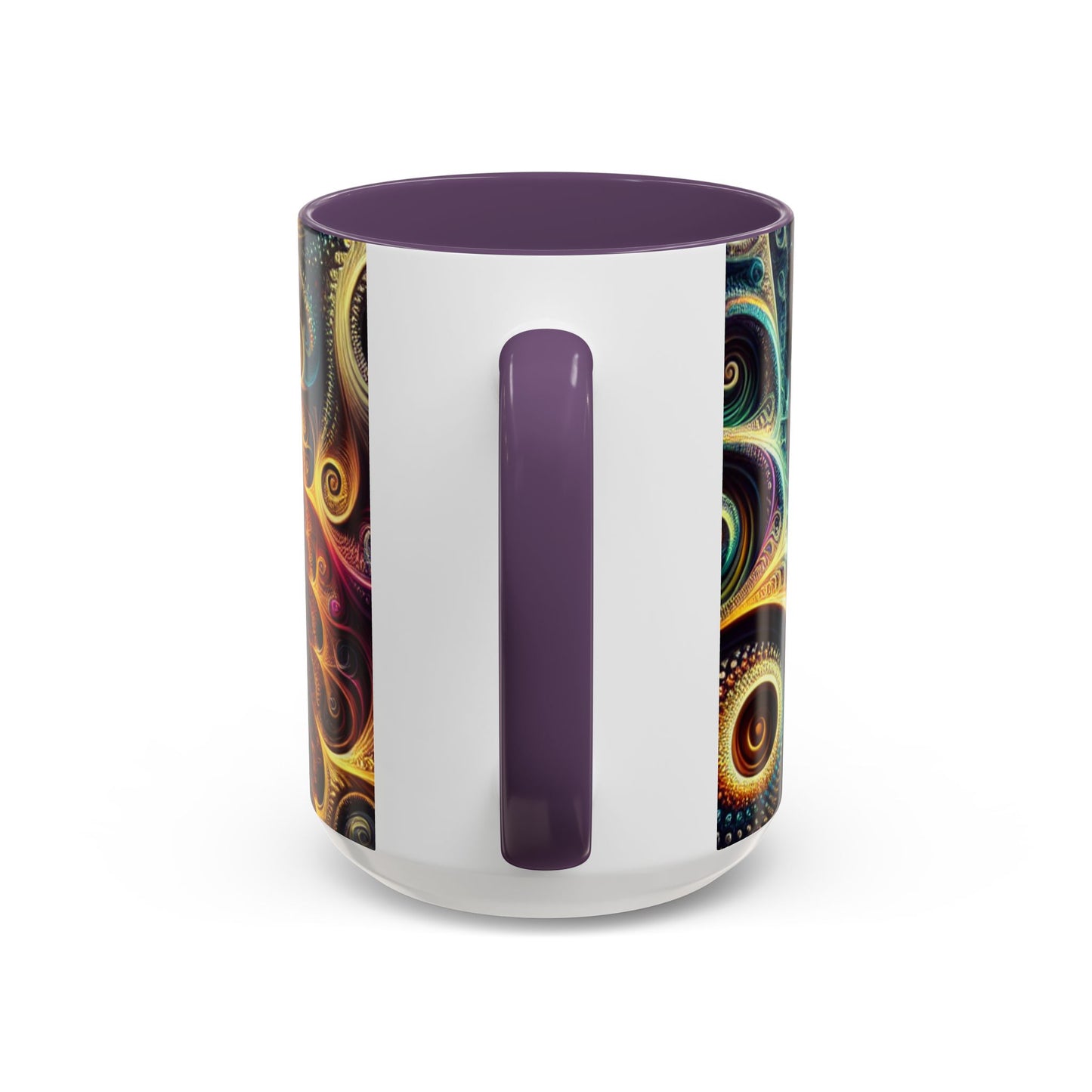 Colorful Swirl Accent Coffee Mug - Unique Spiral Design for Art Lovers