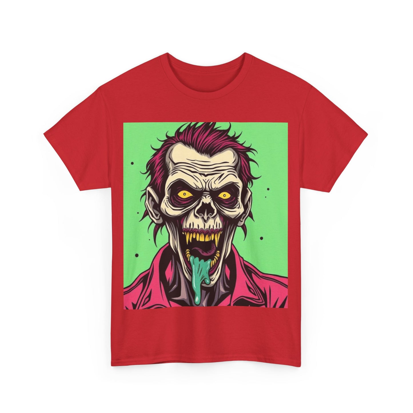 UK - Zombie Graphic Unisex Heavy Cotton Tee - Perfect for Halloween and Horror Lovers