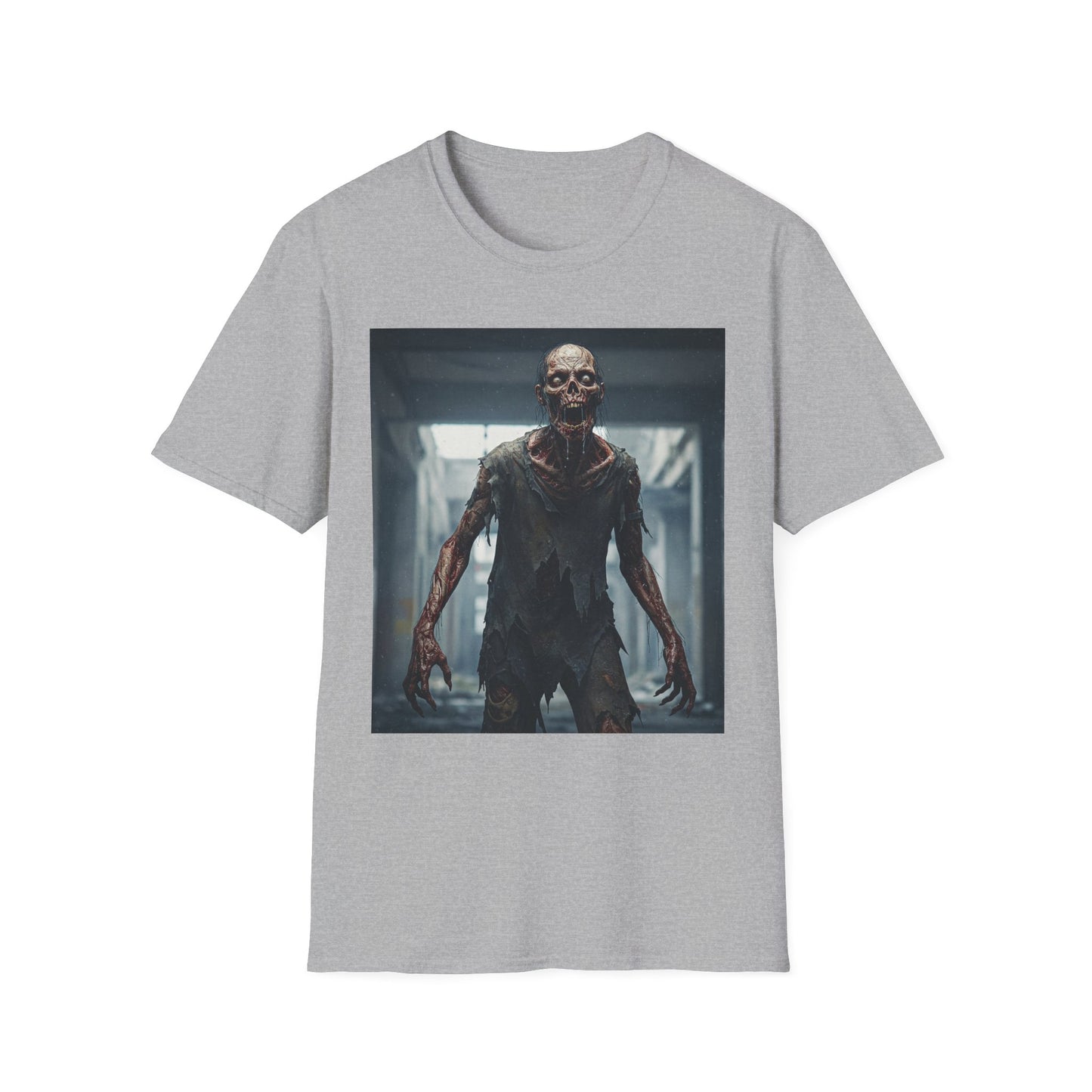 Apocalyptic Portrait Tee, bold, decaying zombie graphic