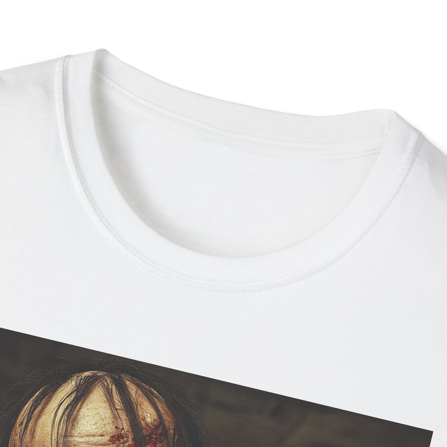 Creepy Skeleton Unisex Softstyle T-Shirt - Perfect for Halloween and Horror Fans
