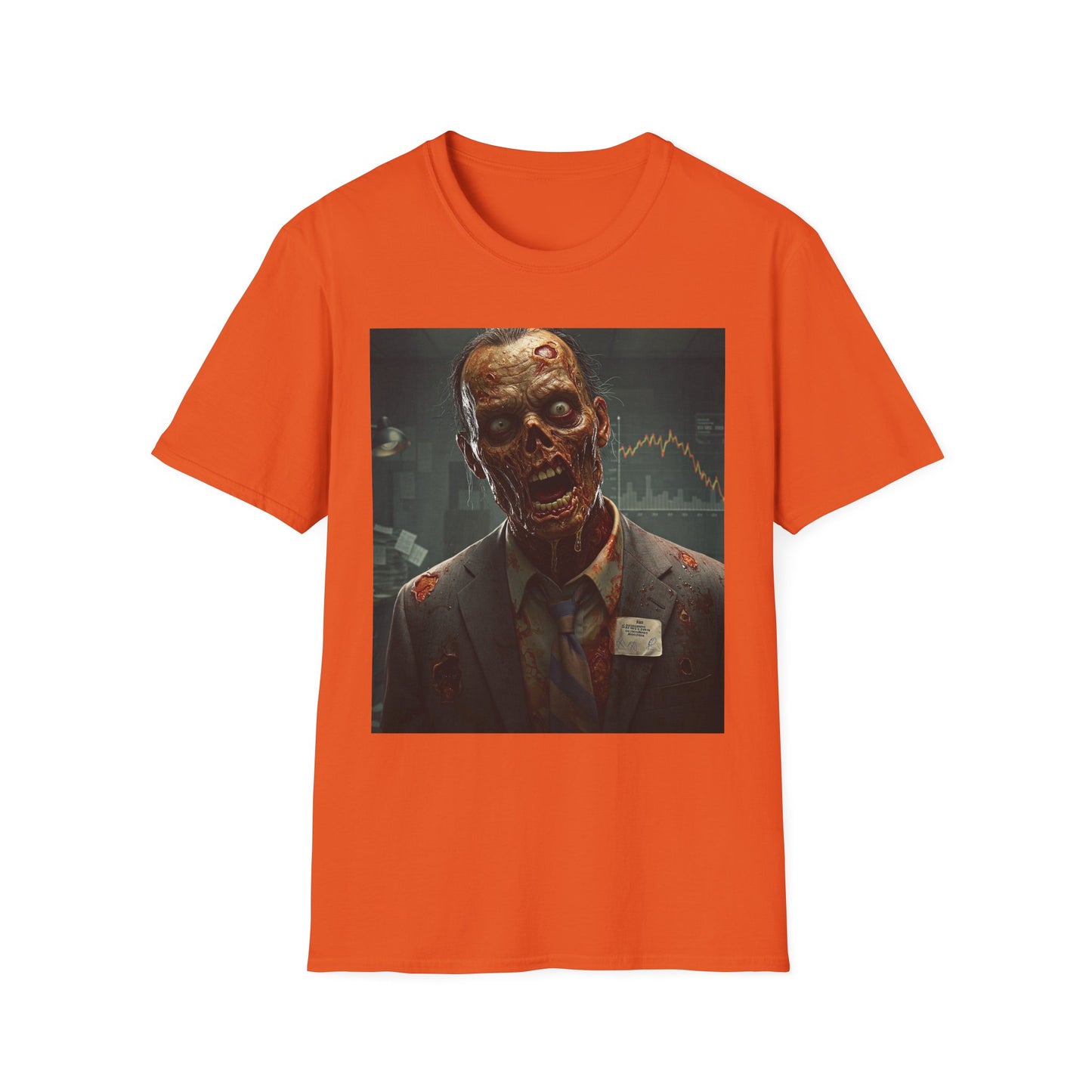 Zombie Businessman Unisex Softstyle T-Shirt | Spooky Halloween Apparel