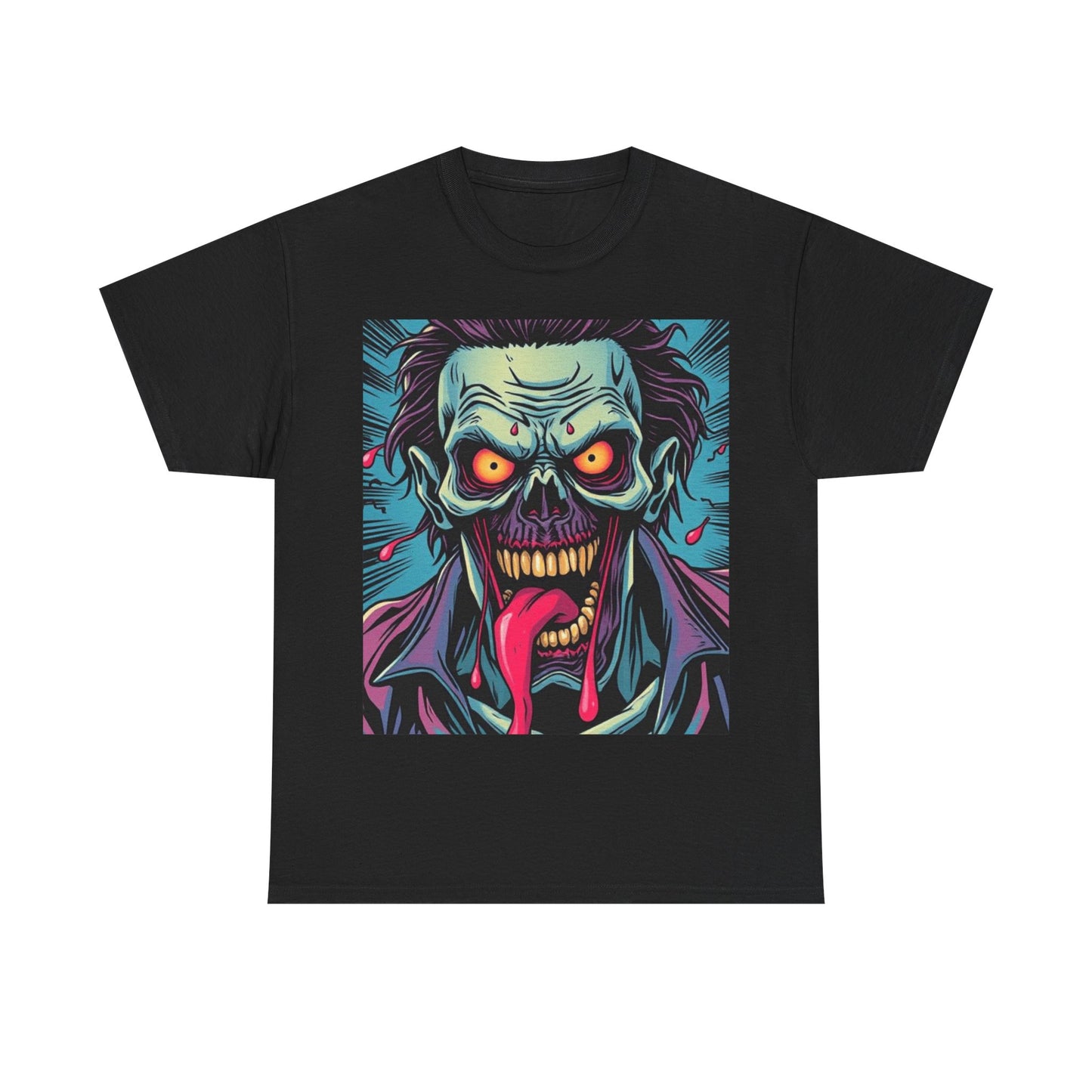 UK - Unisex Heavy Cotton Tee - Vibrant Zombie Graphic Tee