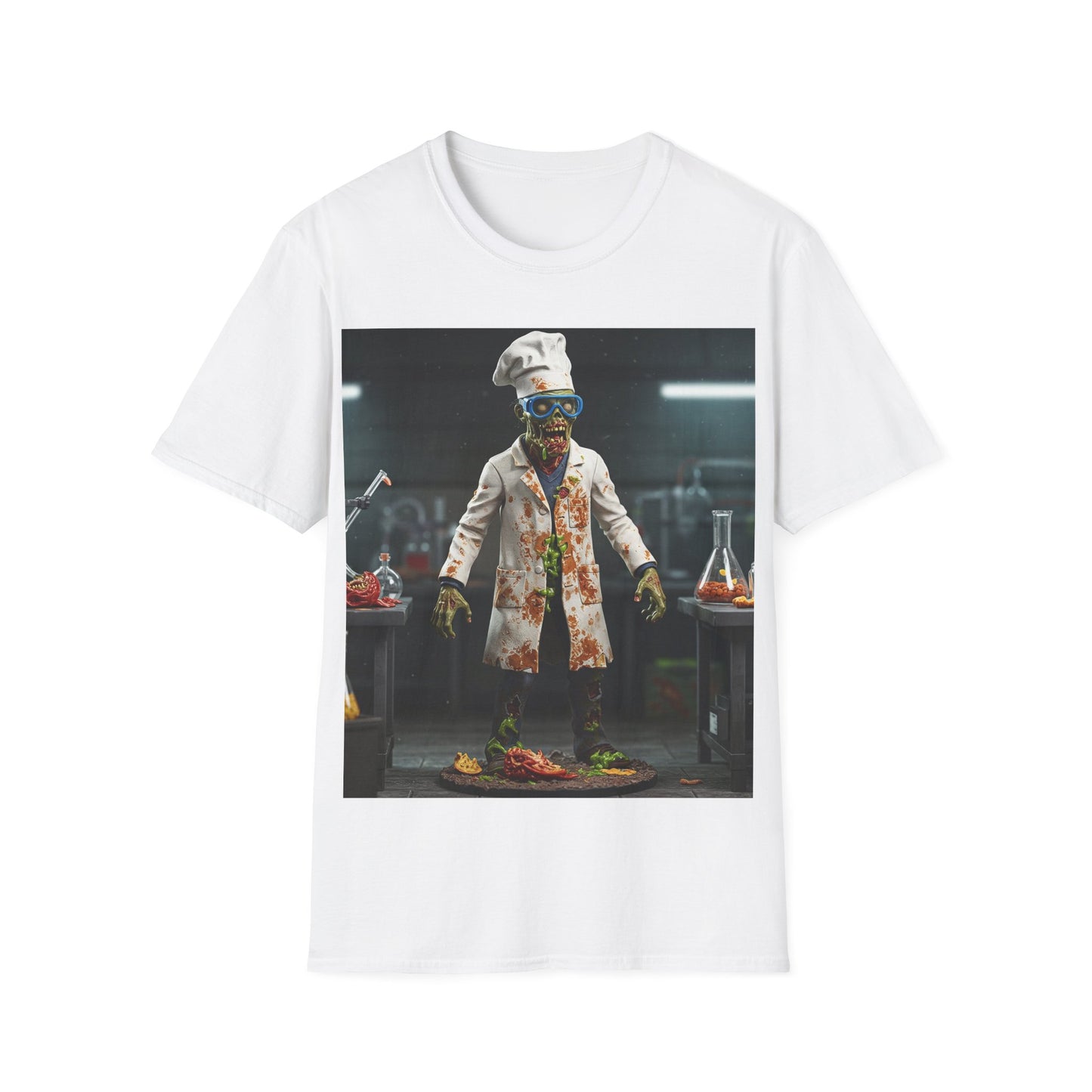 UK - Zombie Chef Unisex Softstyle T-Shirt - Fun Halloween Casualwear