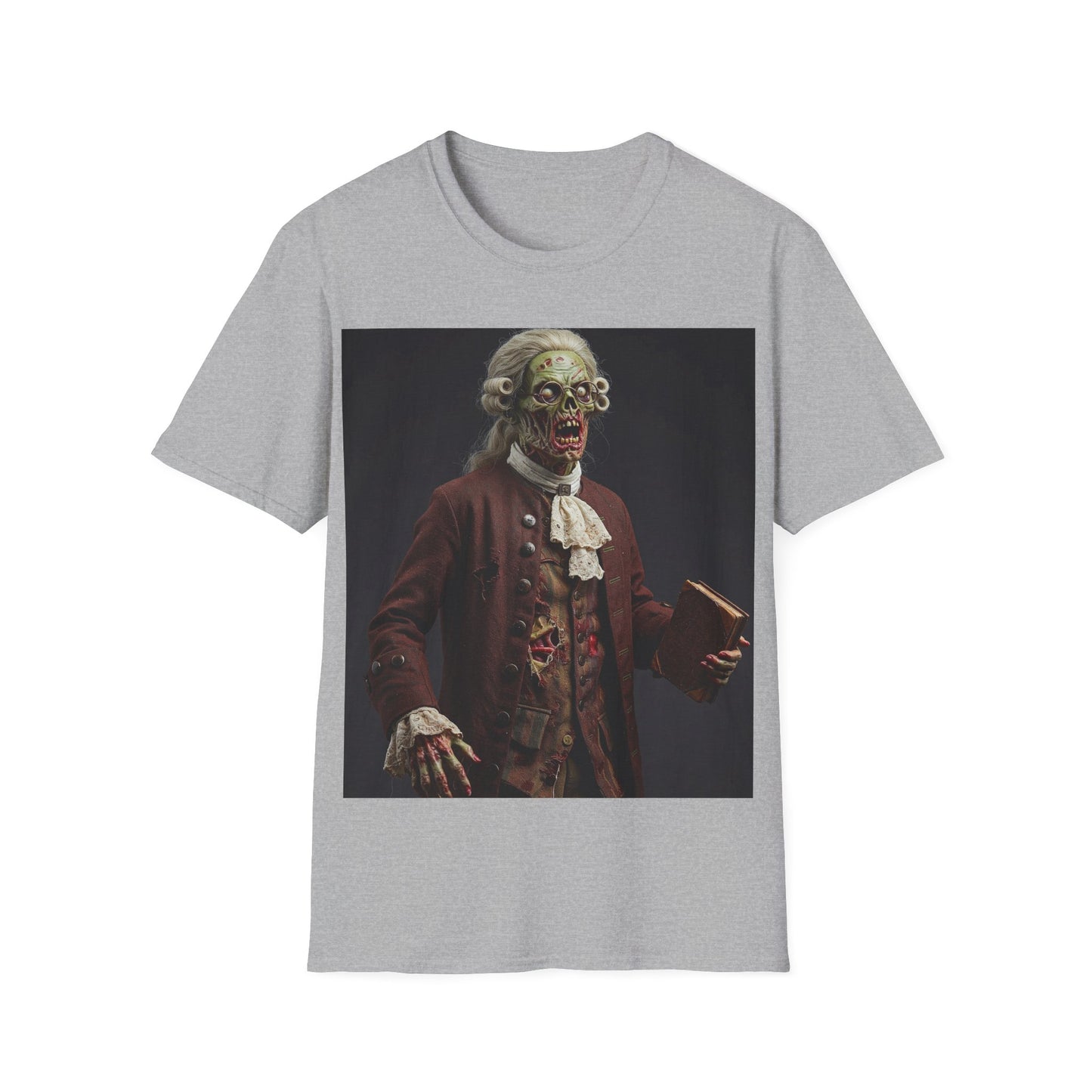 UK - Creepy Zombie Portrait Unisex Softstyle T-Shirt - Perfect for Halloween