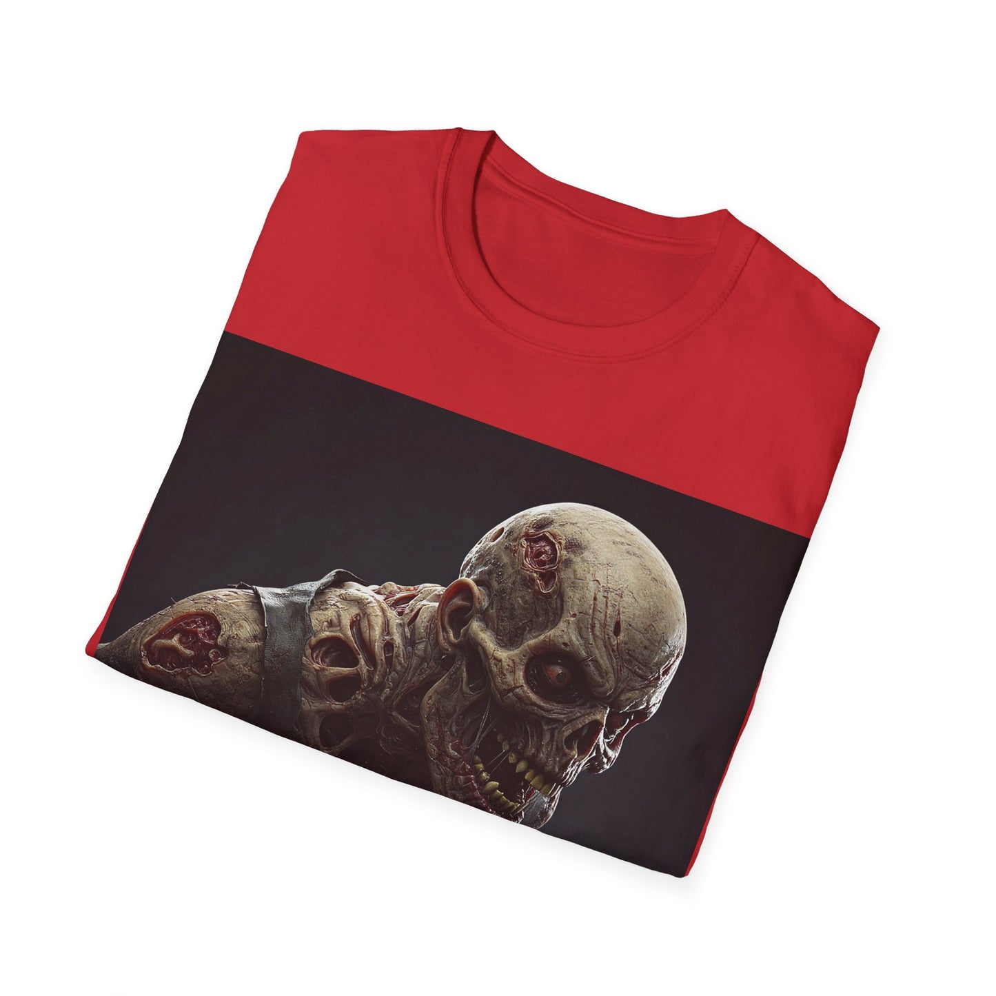 UK - Creepy Skeleton Graphic Unisex Softstyle T-Shirt - Perfect for Halloween & Horror Fans