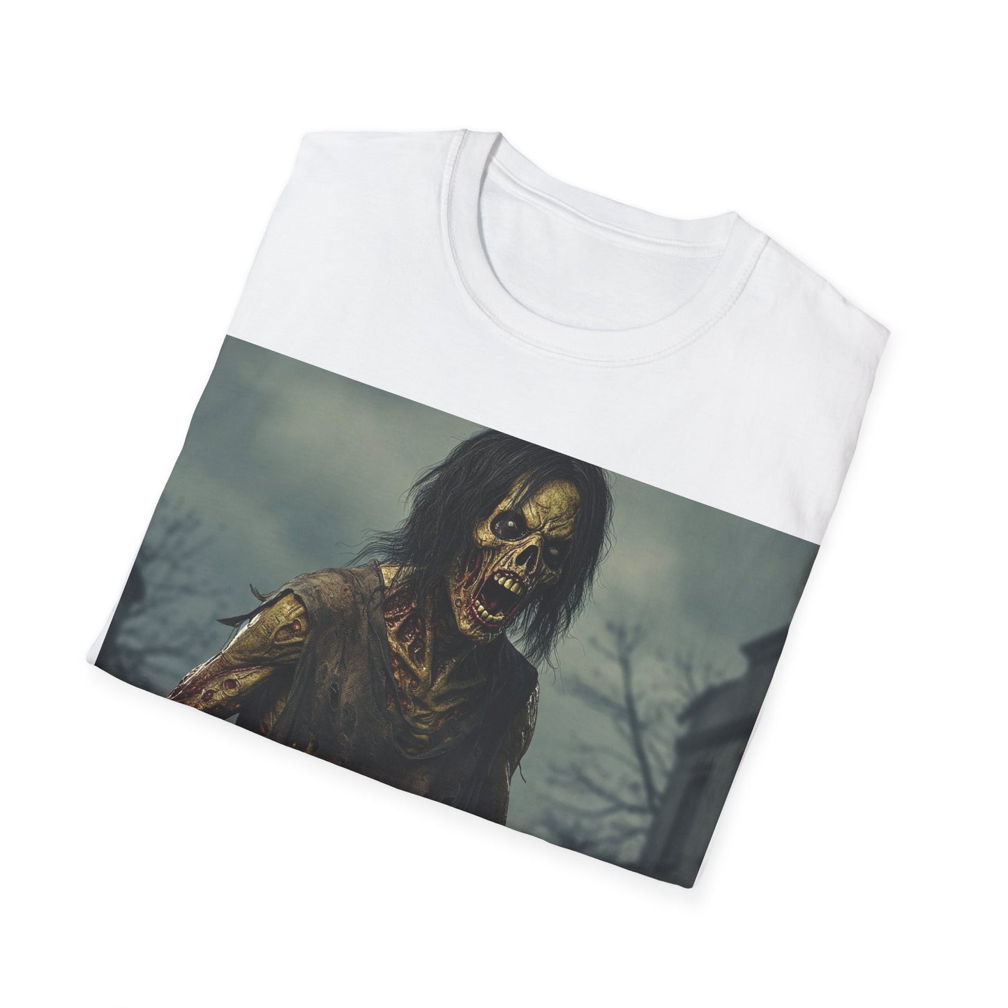 UK - Zombie Apocalyptic Portrait Tee, bold, decaying zombie graphic
