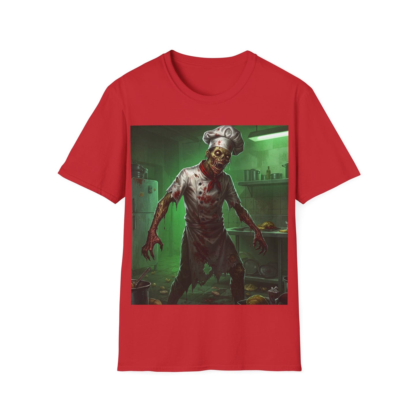 UK - Zombie Chef Unisex Softstyle T-Shirt - Perfect for Halloween and Horror Fans