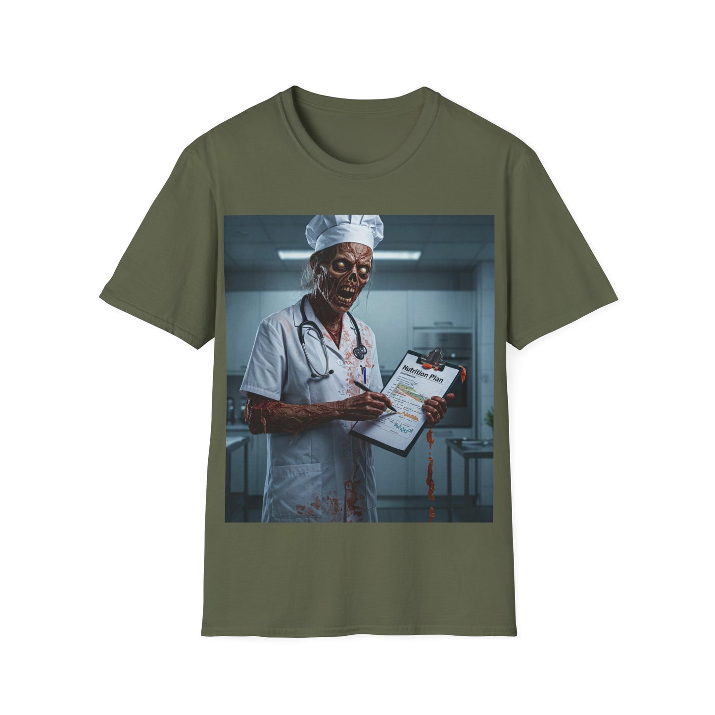 UK - Funny Zombie Doctor T-Shirt - Unisex Softstyle, Halloween Gift