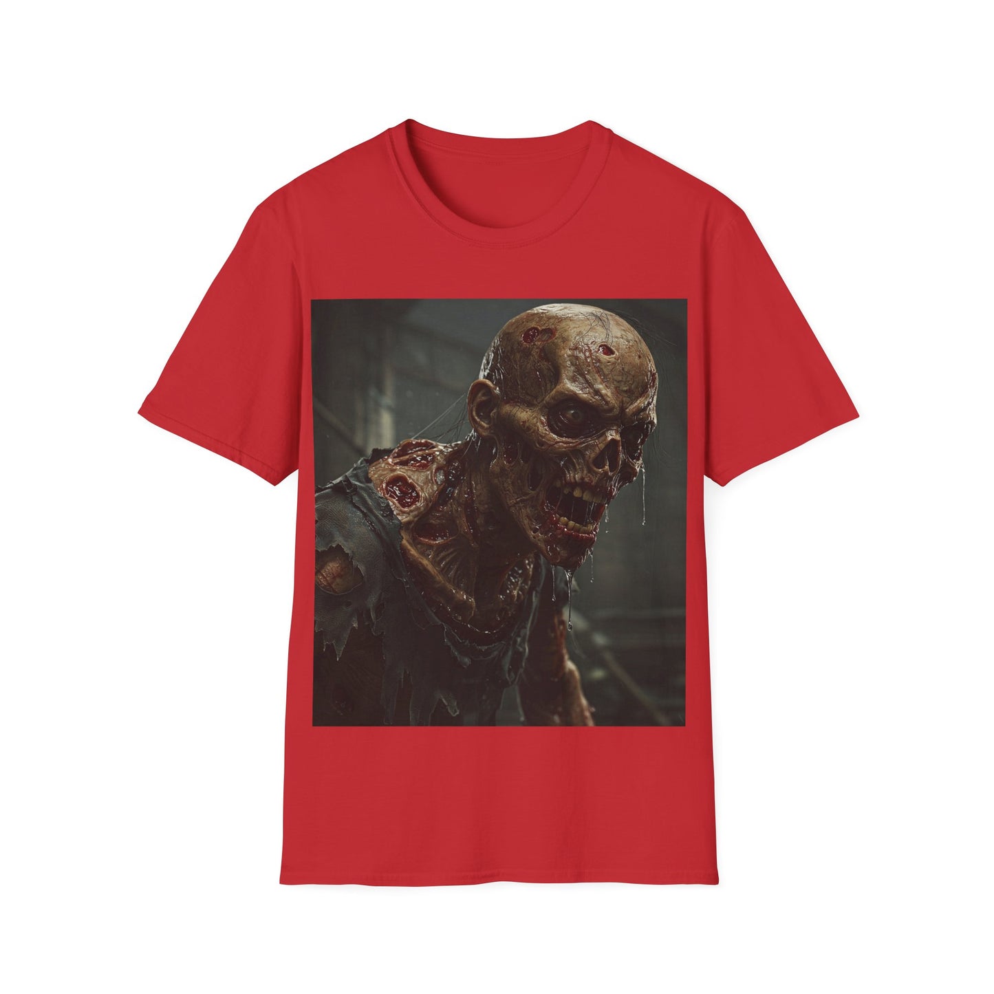 UK - Unisex Softstyle T-Shirt with Zombie Design | Perfect for Halloween and Horror Fans