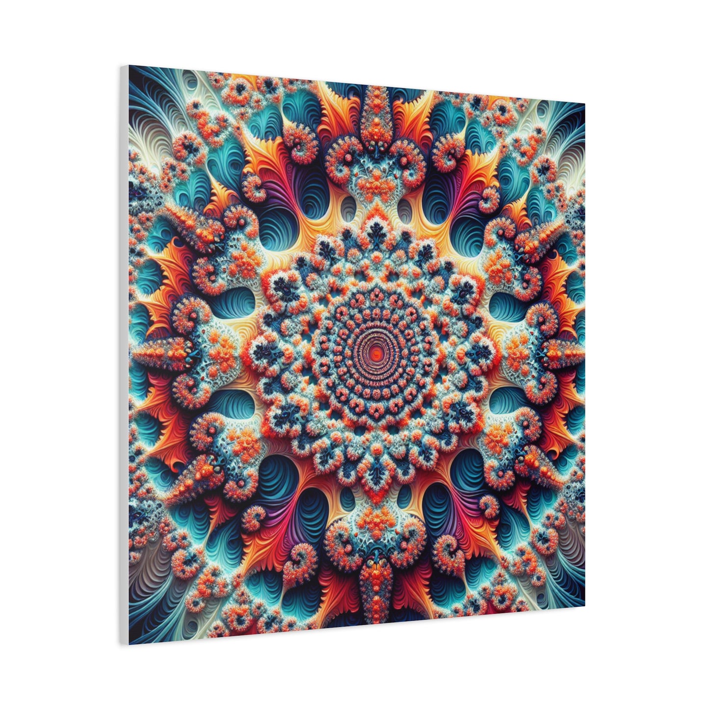 Vibrant Fractal Art Canvas – Stunning Stretched Wall Decor for Home or Office