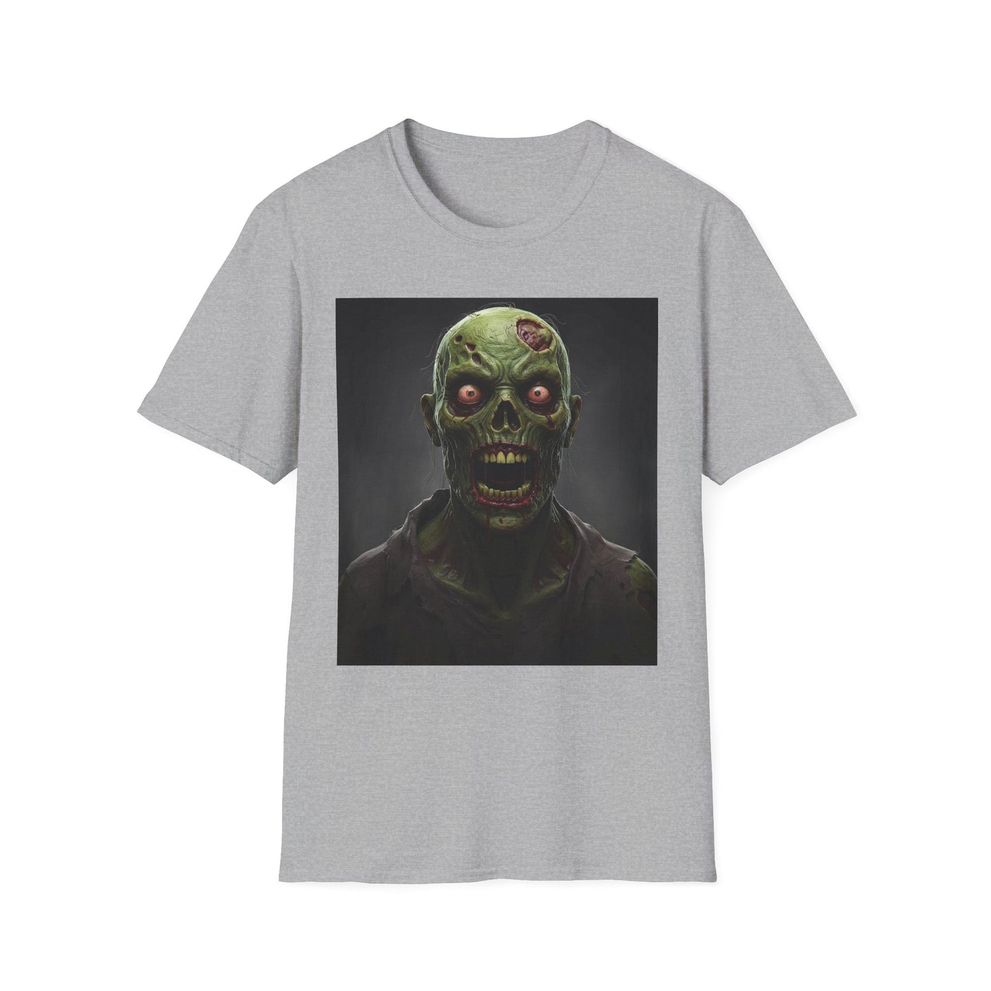 Apocalyptic Portrait Tee, bold, decaying zombie graphic