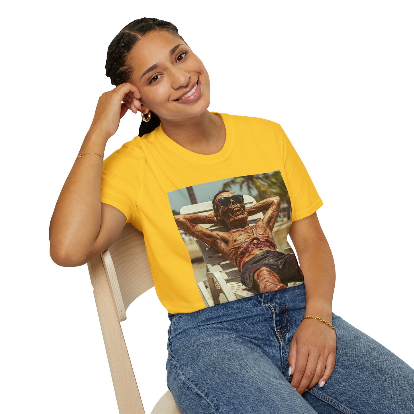 Chill Vibes Skeleton Graphic T-Shirt - Unisex Softstyle