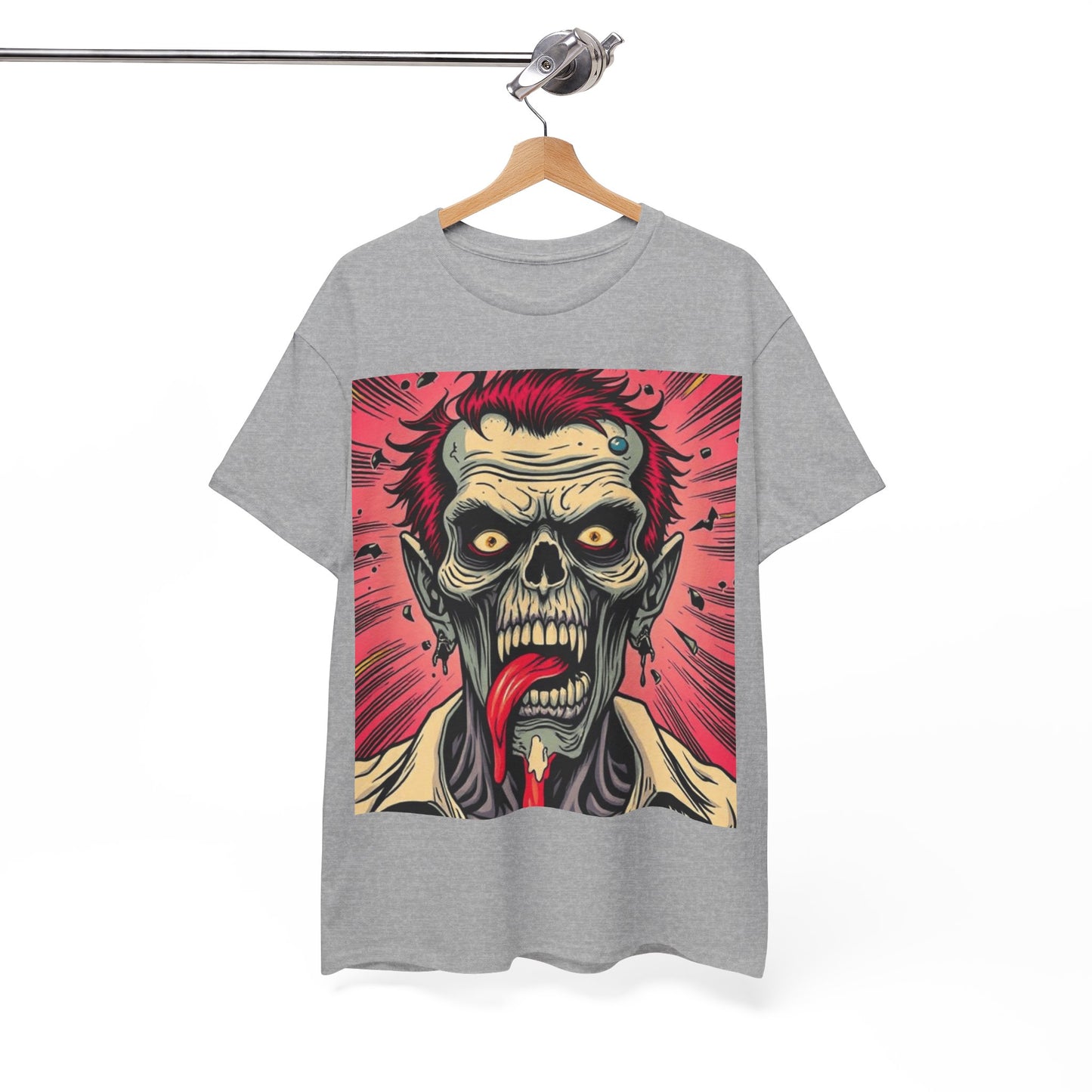 UK - Unisex Heavy Cotton Tee - Zombie Design for Horror Fans