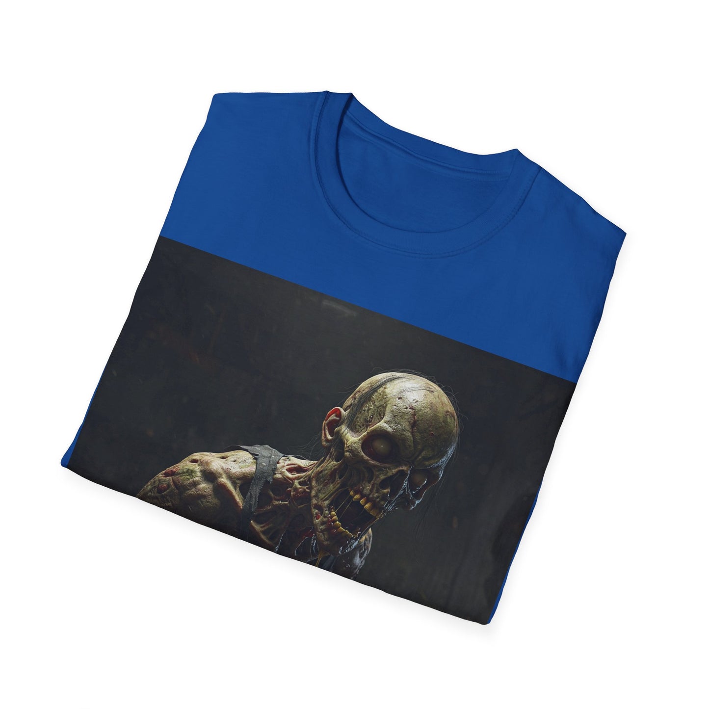 UK - Creepy Zombie Unisex Softstyle T-Shirt - Perfect for Halloween & Horror Fans