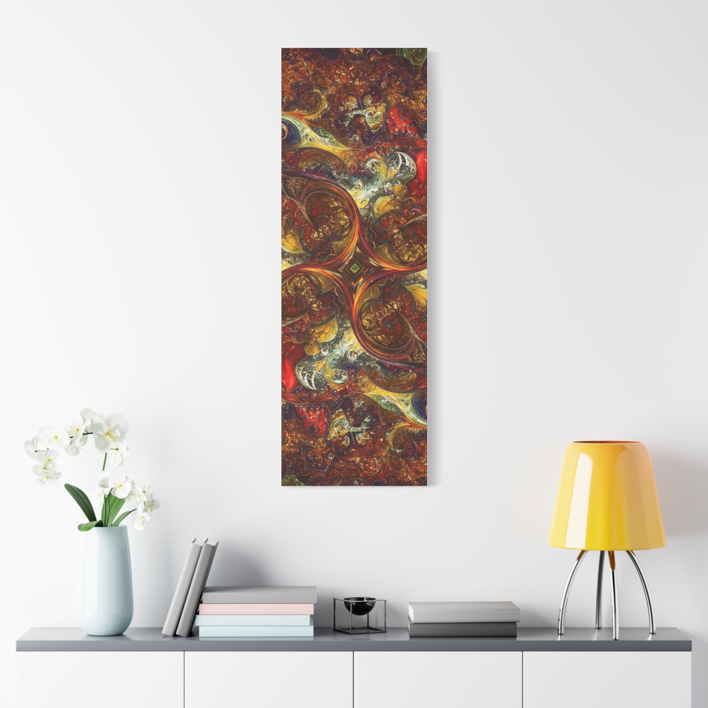 Abstract Art Matte Canvas Wall Decor - Vibrant Fractal Design, Colorful Home Accent