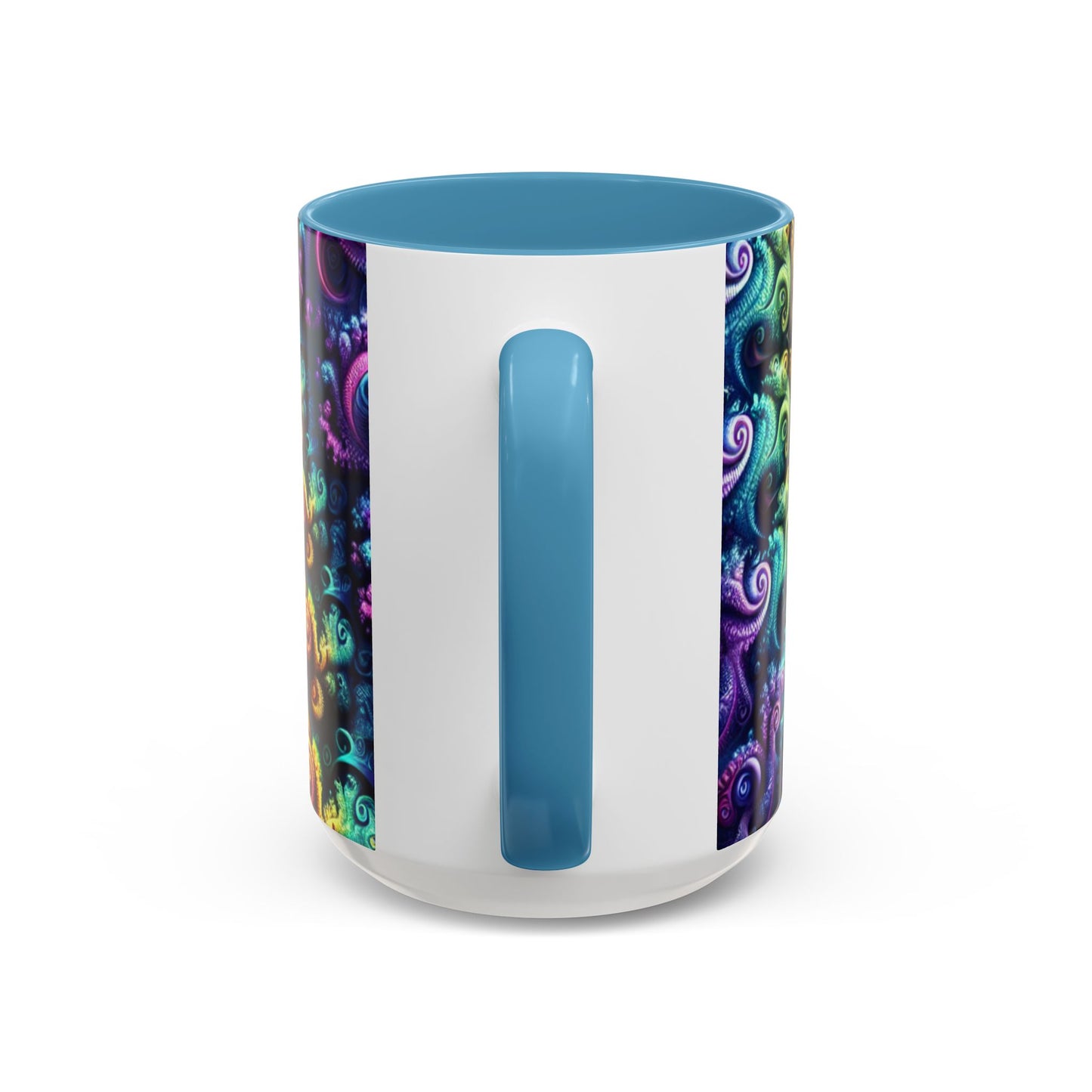 Colorful Spiral Accent Coffee Mug - 11 & 15oz - Ideal for Home & Gifts